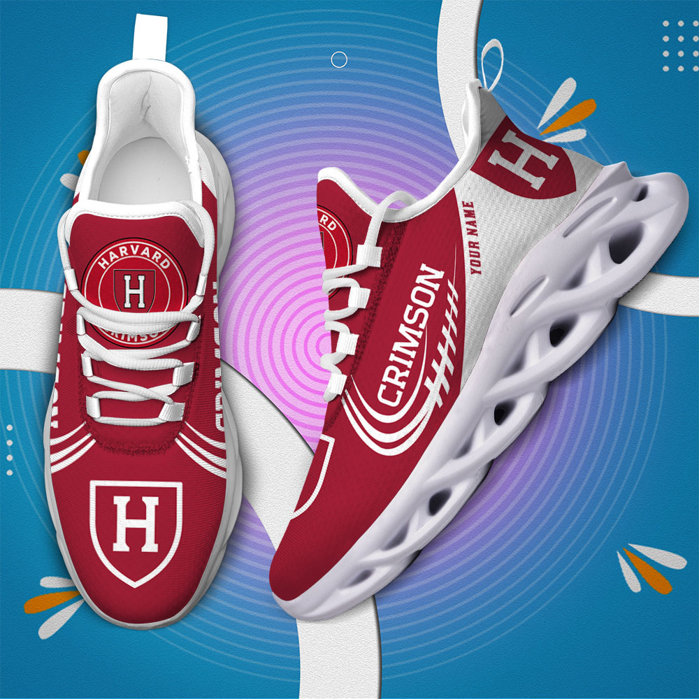 Custom Name Harvard Crimson PERSONALIZED MAX SOUL SHOES DS006 - Famjoys Custom Name Harvard Crimson PERSONALIZED MAX SOUL SHOES DS006 - Famjoys