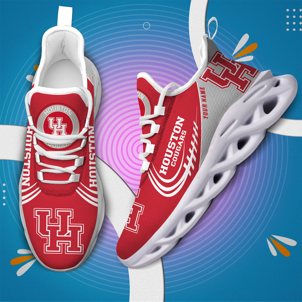 Custom Name Houston Cougars PERSONALIZED MAX SOUL SHOES DS006 - Famjoys Custom Name Houston Cougars PERSONALIZED MAX SOUL SHOES DS006 - Famjoys
