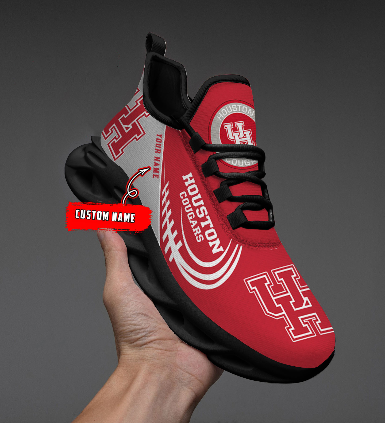 Custom Name Houston Cougars PERSONALIZED MAX SOUL SHOES DS006 - Famjoys Custom Name Houston Cougars PERSONALIZED MAX SOUL SHOES DS006 - Famjoys