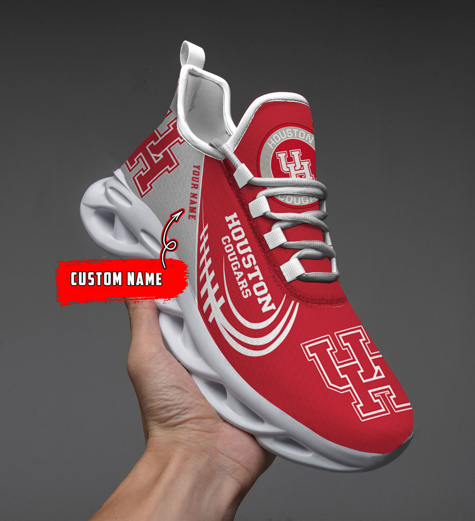 Custom Name Houston Cougars PERSONALIZED MAX SOUL SHOES DS006 - Famjoys Custom Name Houston Cougars PERSONALIZED MAX SOUL SHOES DS006 - Famjoys