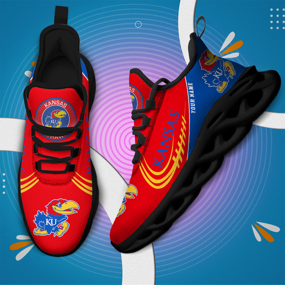 Custom Name Kansas Jayhawks PERSONALIZED MAX SOUL SHOES DS006 - Famjoys Custom Name Kansas Jayhawks PERSONALIZED MAX SOUL SHOES DS006 - Famjoys
