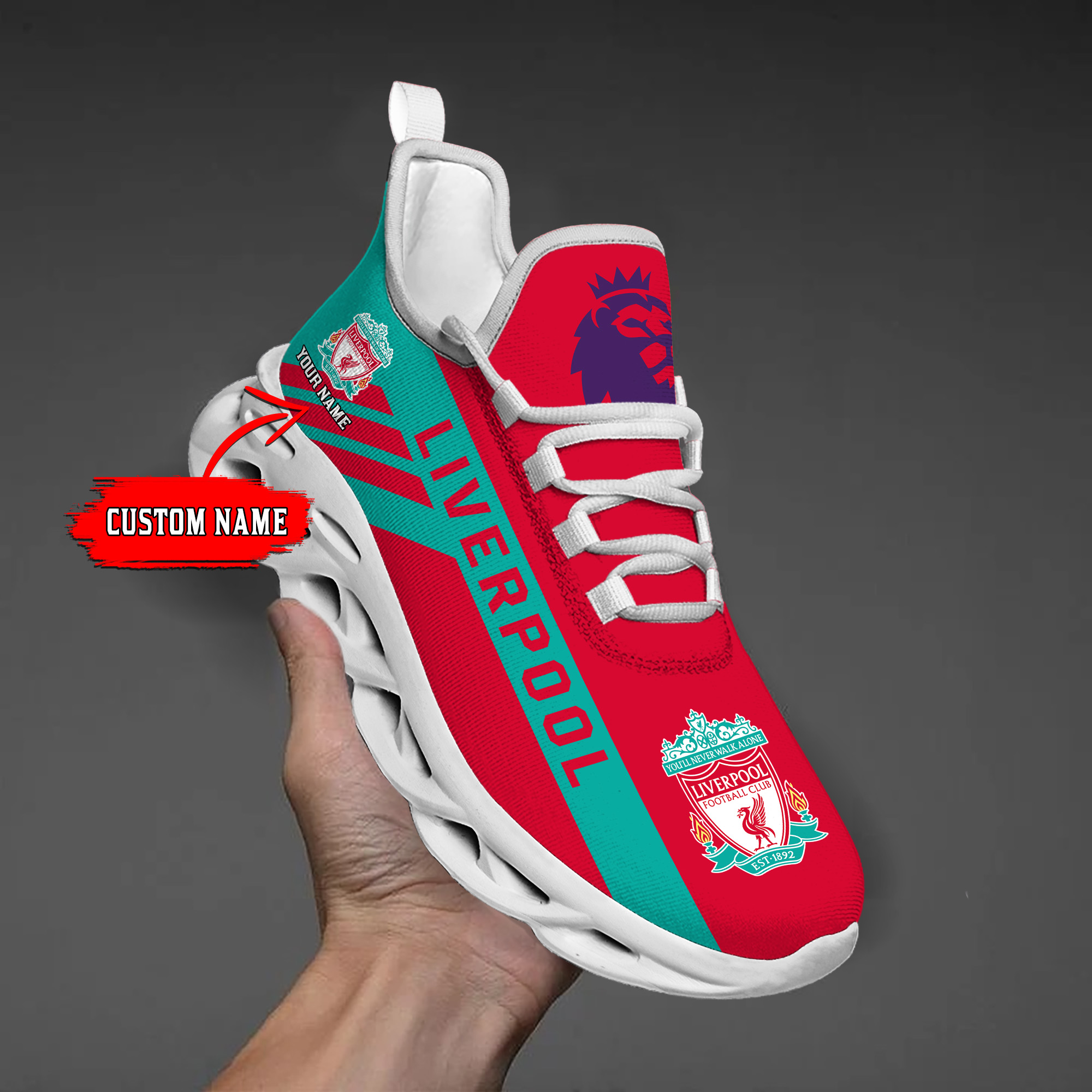 Custom Name Liverpool PERSONALIZED MAX SOUL SHOES DS006 EPL - Famjoys Custom Name Liverpool PERSONALIZED MAX SOUL SHOES DS006 EPL - Famjoys