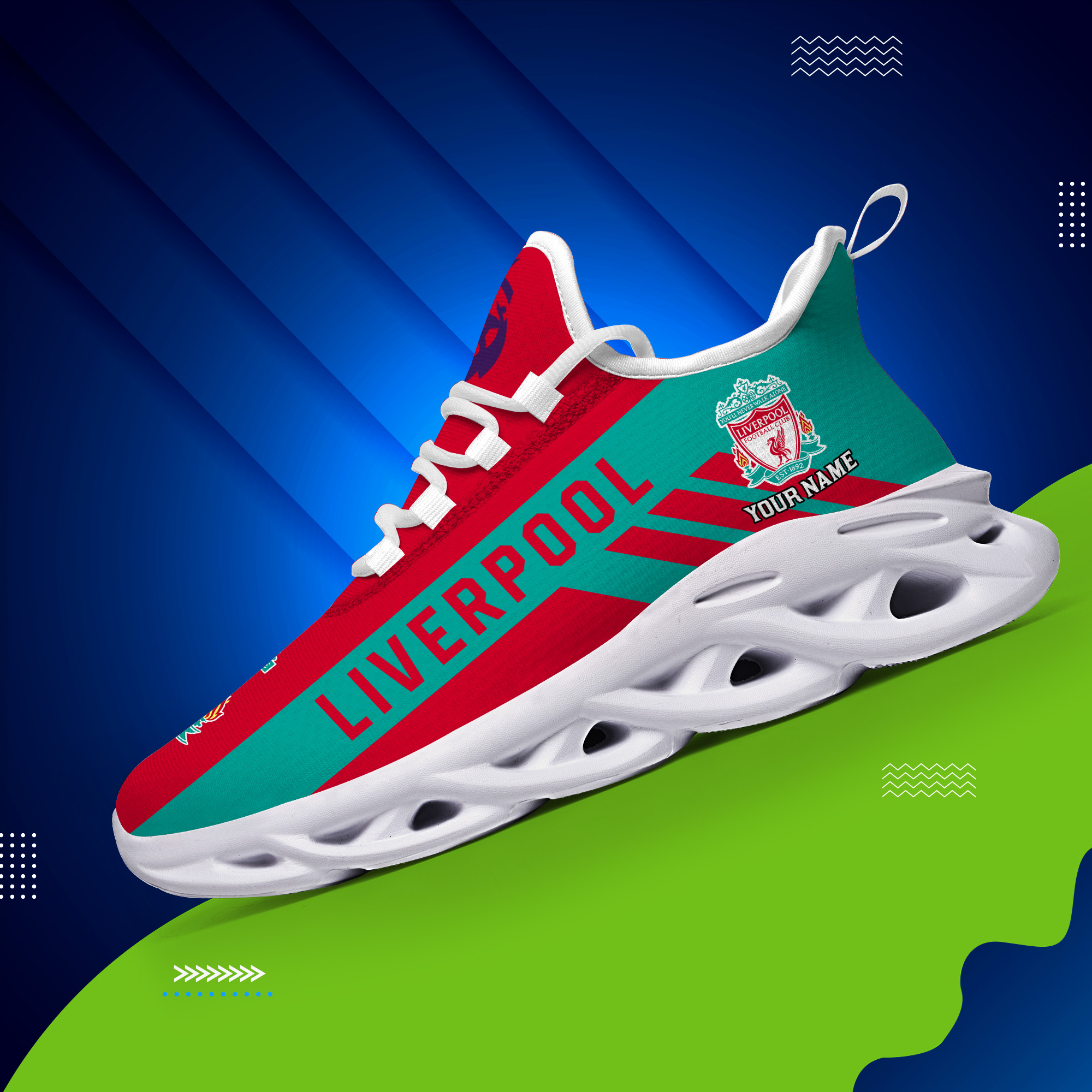 Custom Name Liverpool PERSONALIZED MAX SOUL SHOES DS006 EPL - Famjoys Custom Name Liverpool PERSONALIZED MAX SOUL SHOES DS006 EPL - Famjoys