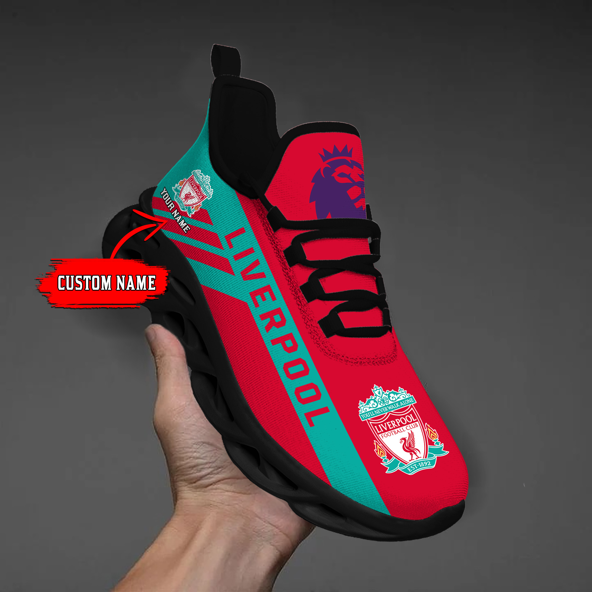Custom Name Liverpool PERSONALIZED MAX SOUL SHOES DS006 EPL - Famjoys Custom Name Liverpool PERSONALIZED MAX SOUL SHOES DS006 EPL - Famjoys