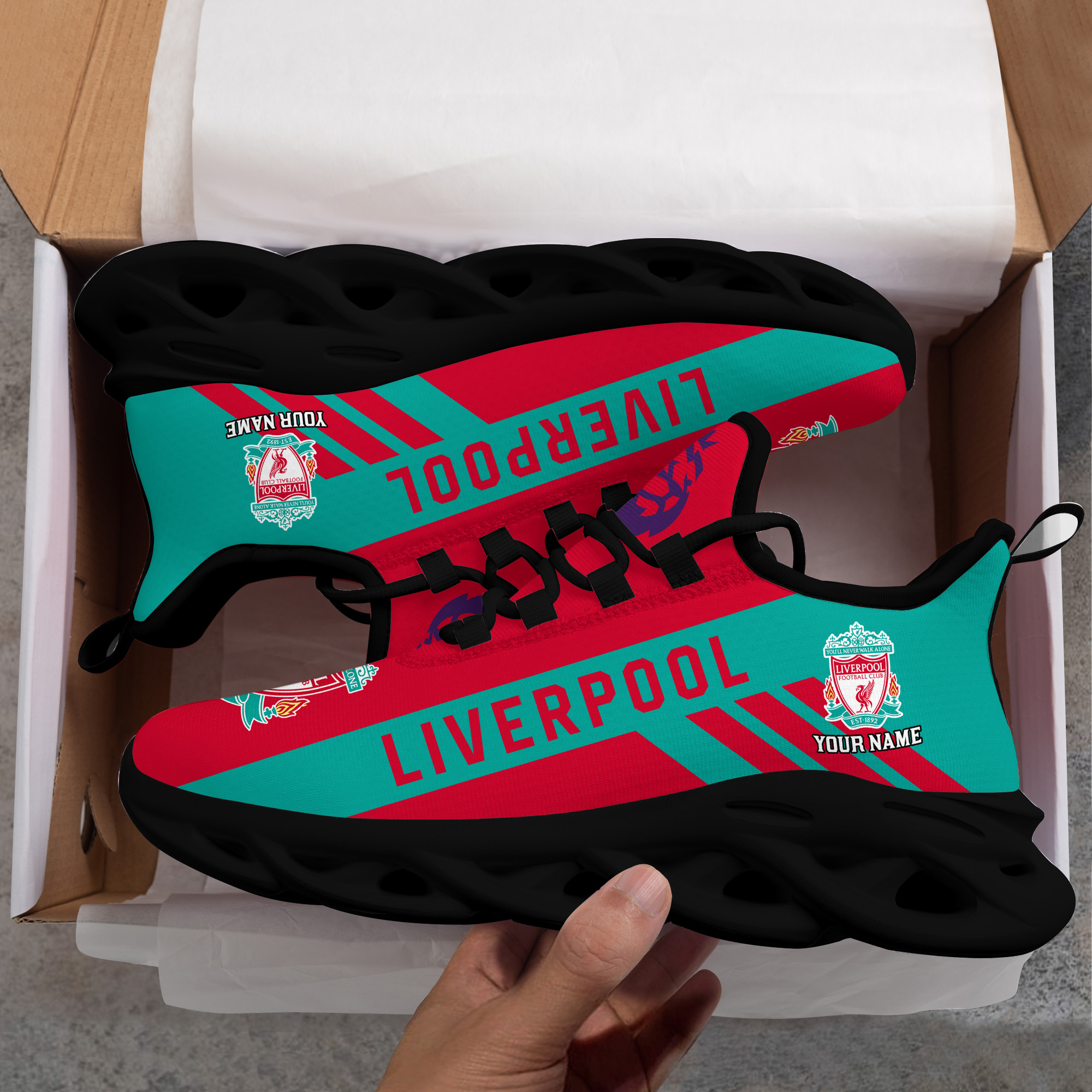 Custom Name Liverpool PERSONALIZED MAX SOUL SHOES DS006 EPL - Famjoys Custom Name Liverpool PERSONALIZED MAX SOUL SHOES DS006 EPL - Famjoys