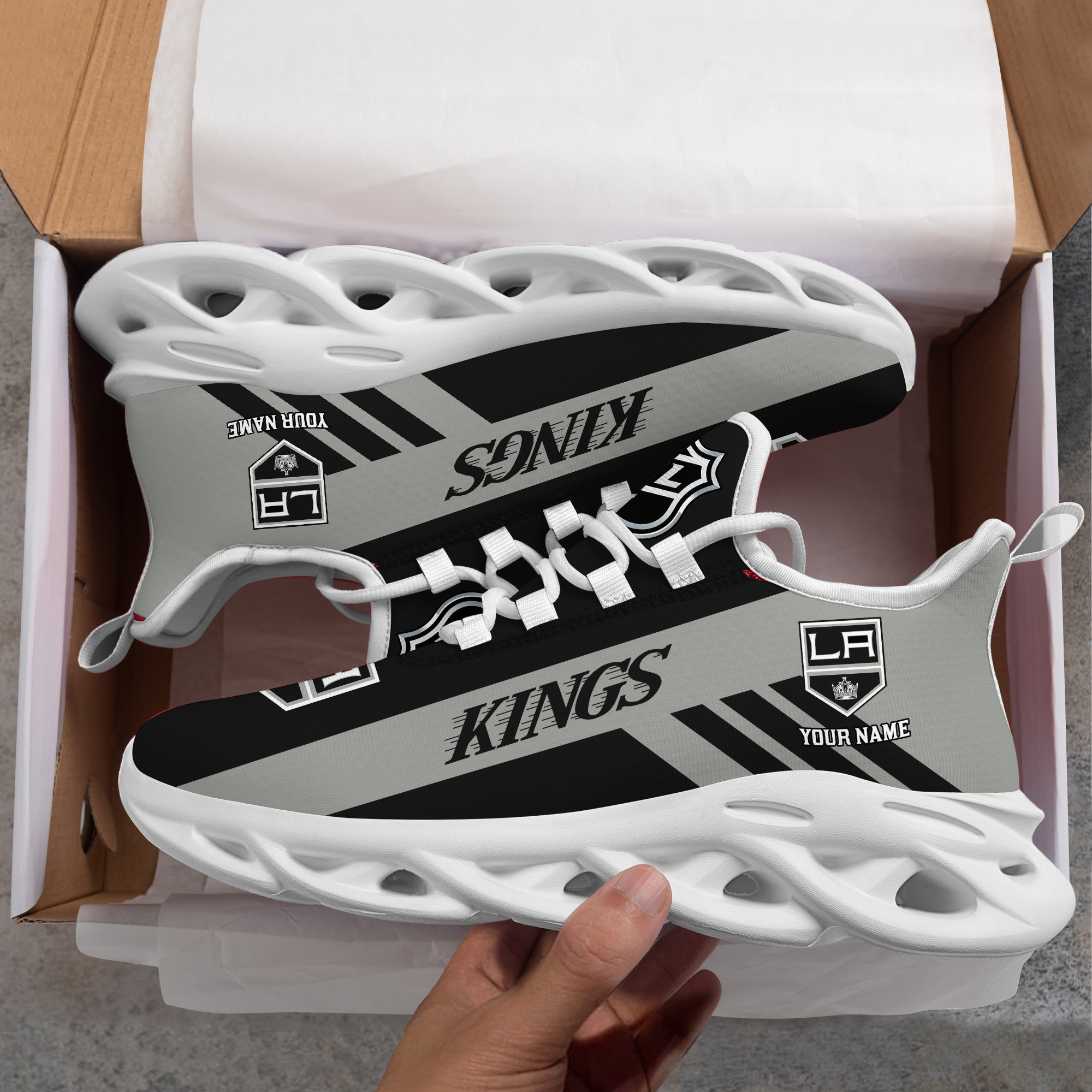 Custom Name Los Angeles Kings PERSONALIZED MAX SOUL SHOES DS004 - Famjoys Custom Name Los Angeles Kings PERSONALIZED MAX SOUL SHOES DS004 - Famjoys