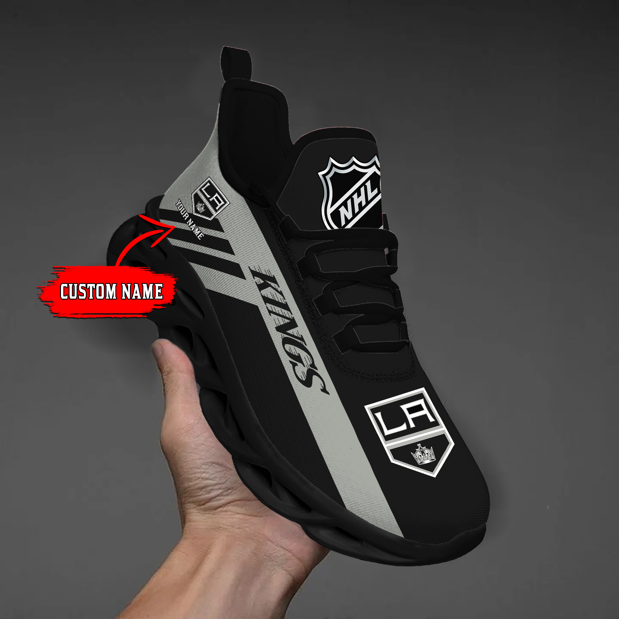 Custom Name Los Angeles Kings PERSONALIZED MAX SOUL SHOES DS004 - Famjoys Custom Name Los Angeles Kings PERSONALIZED MAX SOUL SHOES DS004 - Famjoys
