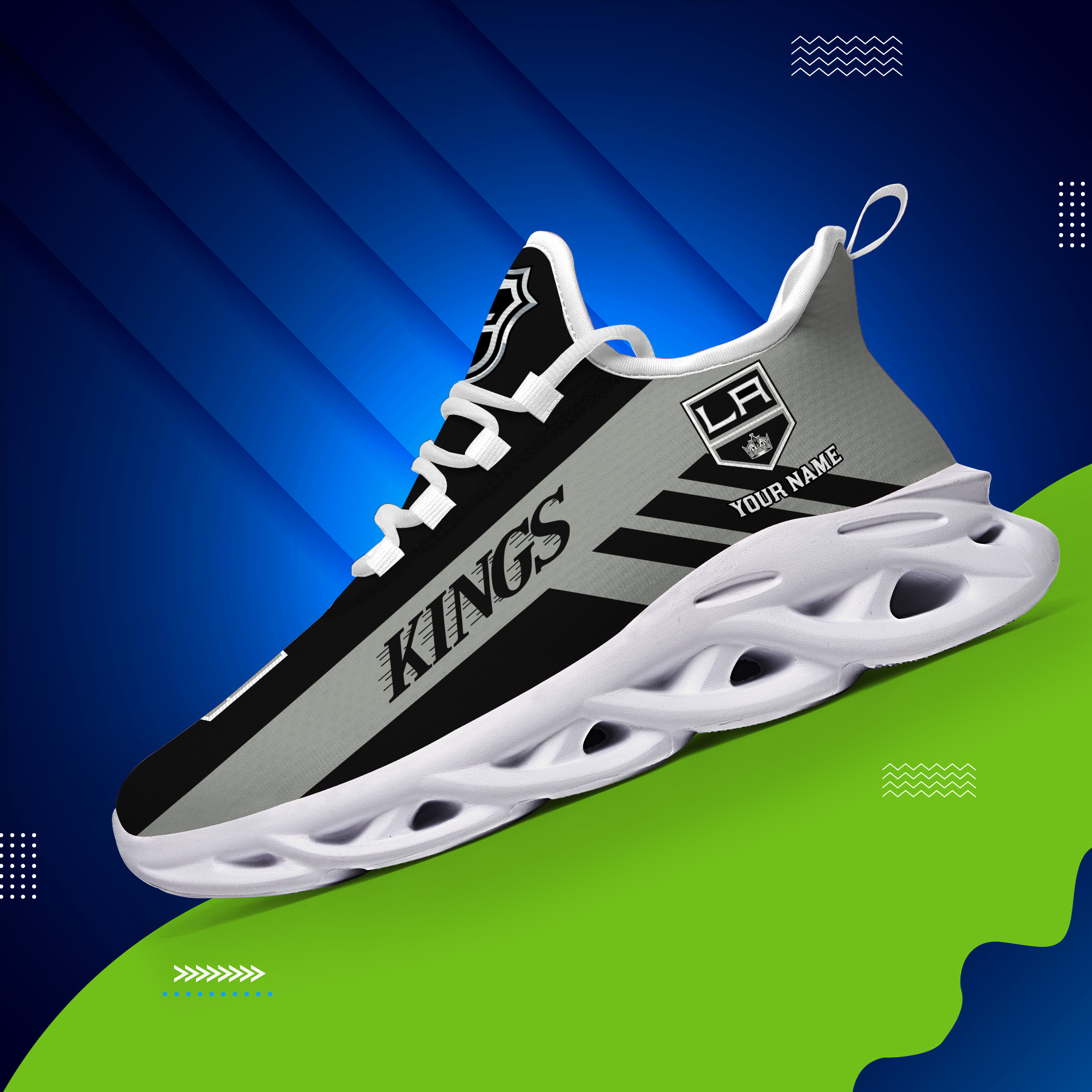 Custom Name Los Angeles Kings PERSONALIZED MAX SOUL SHOES DS004 - Famjoys Custom Name Los Angeles Kings PERSONALIZED MAX SOUL SHOES DS004 - Famjoys