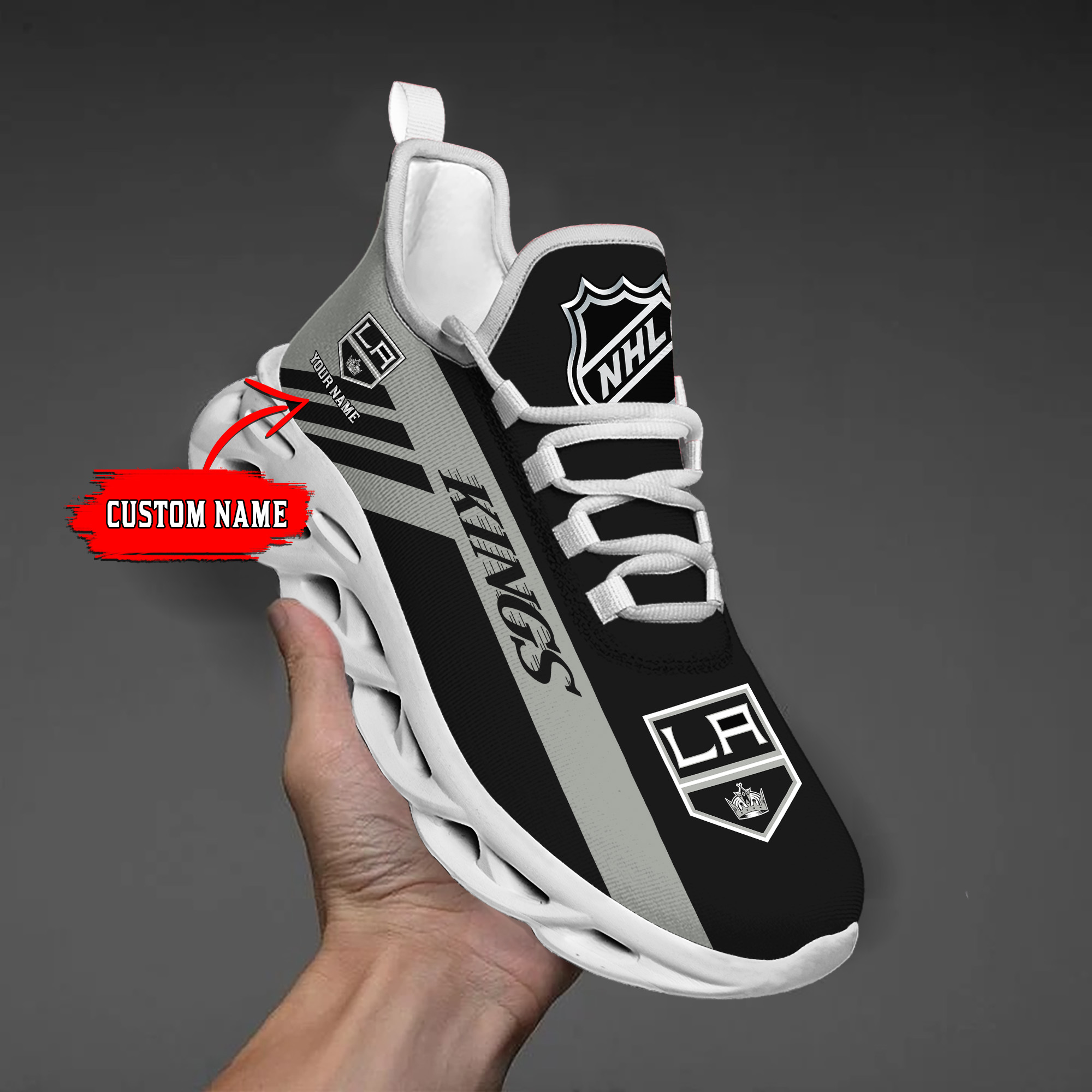 Custom Name Los Angeles Kings PERSONALIZED MAX SOUL SHOES DS004 - Famjoys Custom Name Los Angeles Kings PERSONALIZED MAX SOUL SHOES DS004 - Famjoys