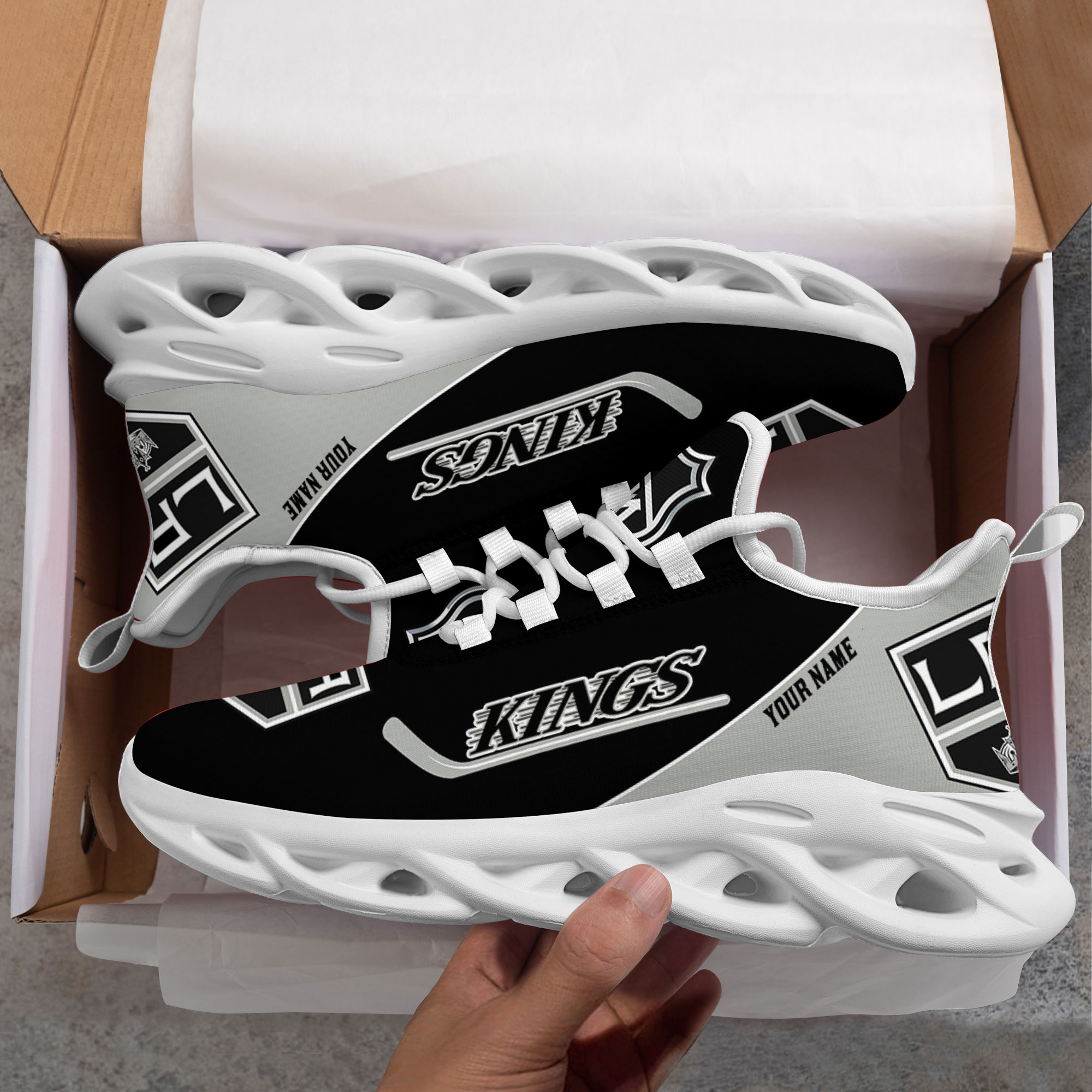 Custom Name Los Angeles Kings PERSONALIZED MAX SOUL SHOES DS006 NEW 2022 M1 - Famjoys Custom Name Los Angeles Kings PERSONALIZED MAX SOUL SHOES DS006 NEW 2022 M1 - Famjoys