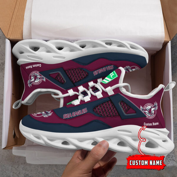 Custom Name Manly Sea Eagles NRL MAX SOUL SHOES DS001 - Famjoys Custom Name Manly Sea Eagles NRL MAX SOUL SHOES DS001 - Famjoys