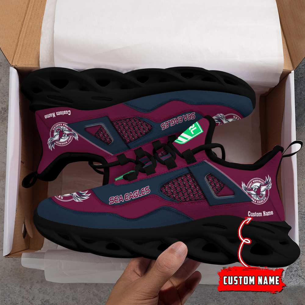 Custom Name Manly Sea Eagles NRL MAX SOUL SHOES DS001 - Famjoys Custom Name Manly Sea Eagles NRL MAX SOUL SHOES DS001 - Famjoys