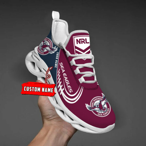 Custom Name Manly Sea Eagles PERSONALIZED MAX SOUL SHOES DS006 - Famjoys Custom Name Manly Sea Eagles PERSONALIZED MAX SOUL SHOES DS006 - Famjoys