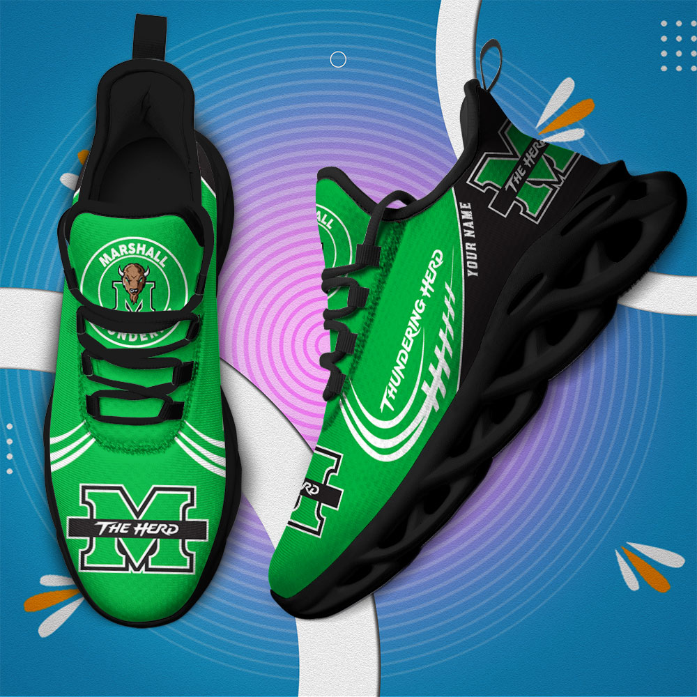 Custom Name Marshall Thundering Herd PERSONALIZED MAX SOUL SHOES DS006 - Famjoys Custom Name Marshall Thundering Herd PERSONALIZED MAX SOUL SHOES DS006 - Famjoys