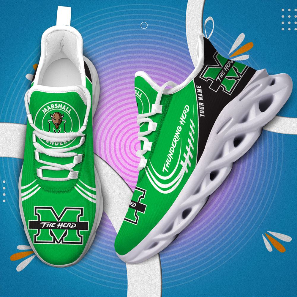 Custom Name Marshall Thundering Herd PERSONALIZED MAX SOUL SHOES DS006 - Famjoys Custom Name Marshall Thundering Herd PERSONALIZED MAX SOUL SHOES DS006 - Famjoys