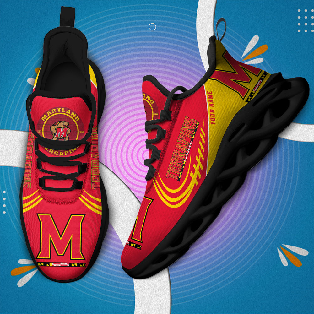 Custom Name Maryland Terrapins PERSONALIZED MAX SOUL SHOES DS006 - Famjoys Custom Name Maryland Terrapins PERSONALIZED MAX SOUL SHOES DS006 - Famjoys
