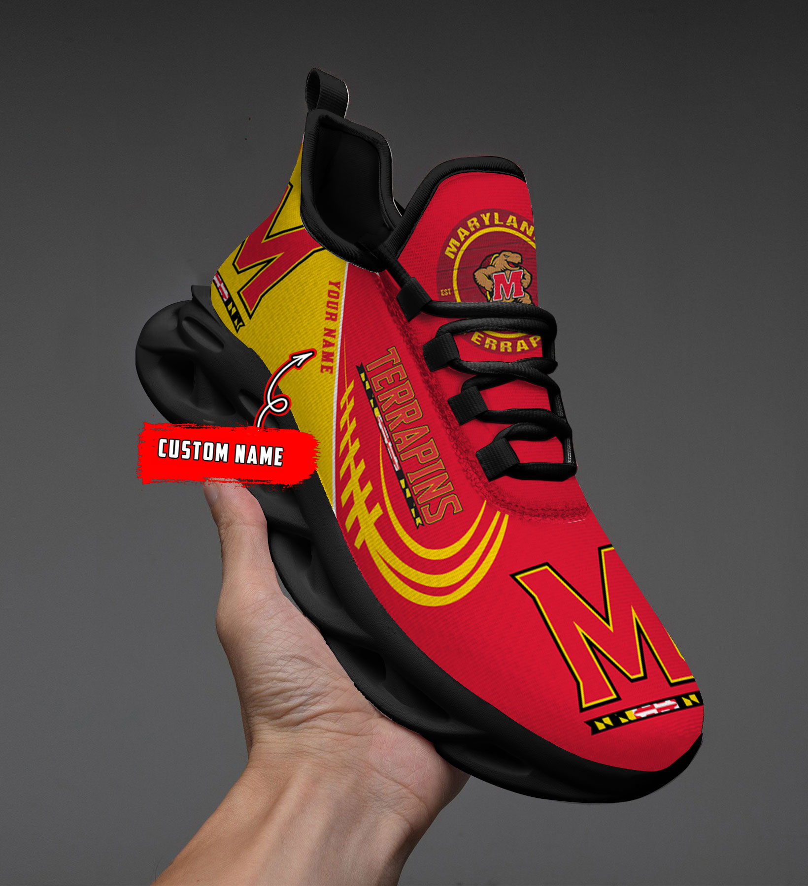 Custom Name Maryland Terrapins PERSONALIZED MAX SOUL SHOES DS006 - Famjoys Custom Name Maryland Terrapins PERSONALIZED MAX SOUL SHOES DS006 - Famjoys