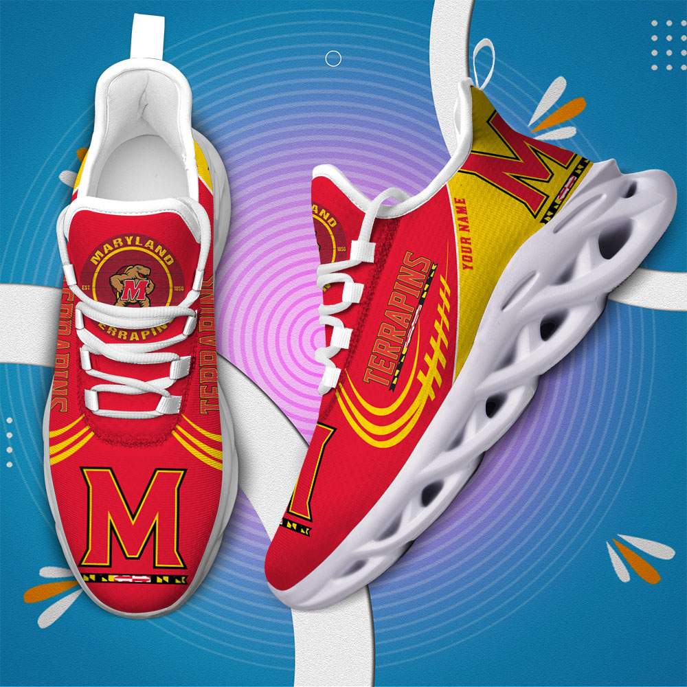 Custom Name Maryland Terrapins PERSONALIZED MAX SOUL SHOES DS006 - Famjoys Custom Name Maryland Terrapins PERSONALIZED MAX SOUL SHOES DS006 - Famjoys