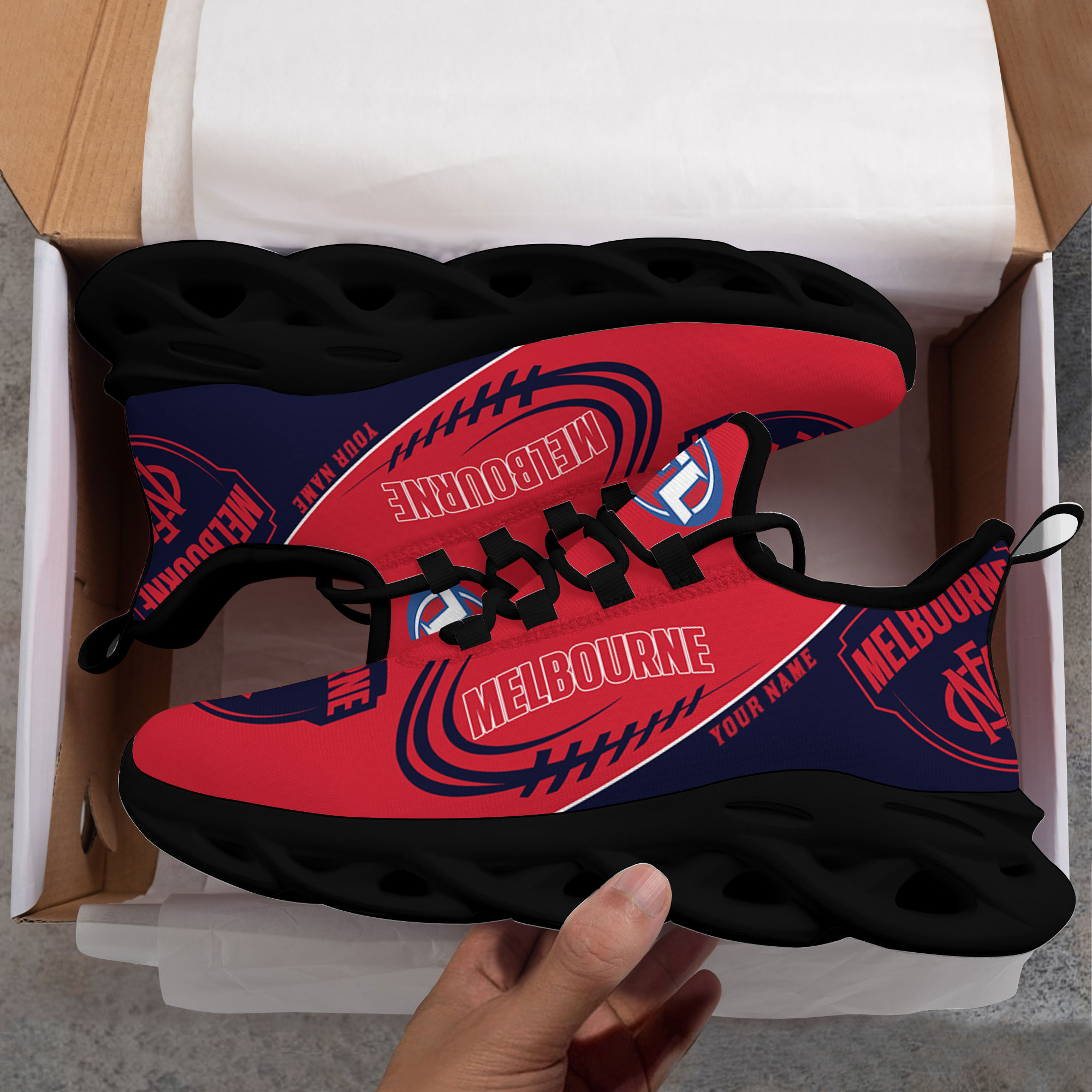 Custom Name Melbourne Demons PERSONALIZED MAX SOUL SHOES DS006 - Famjoys Custom Name Melbourne Demons PERSONALIZED MAX SOUL SHOES DS006 - Famjoys
