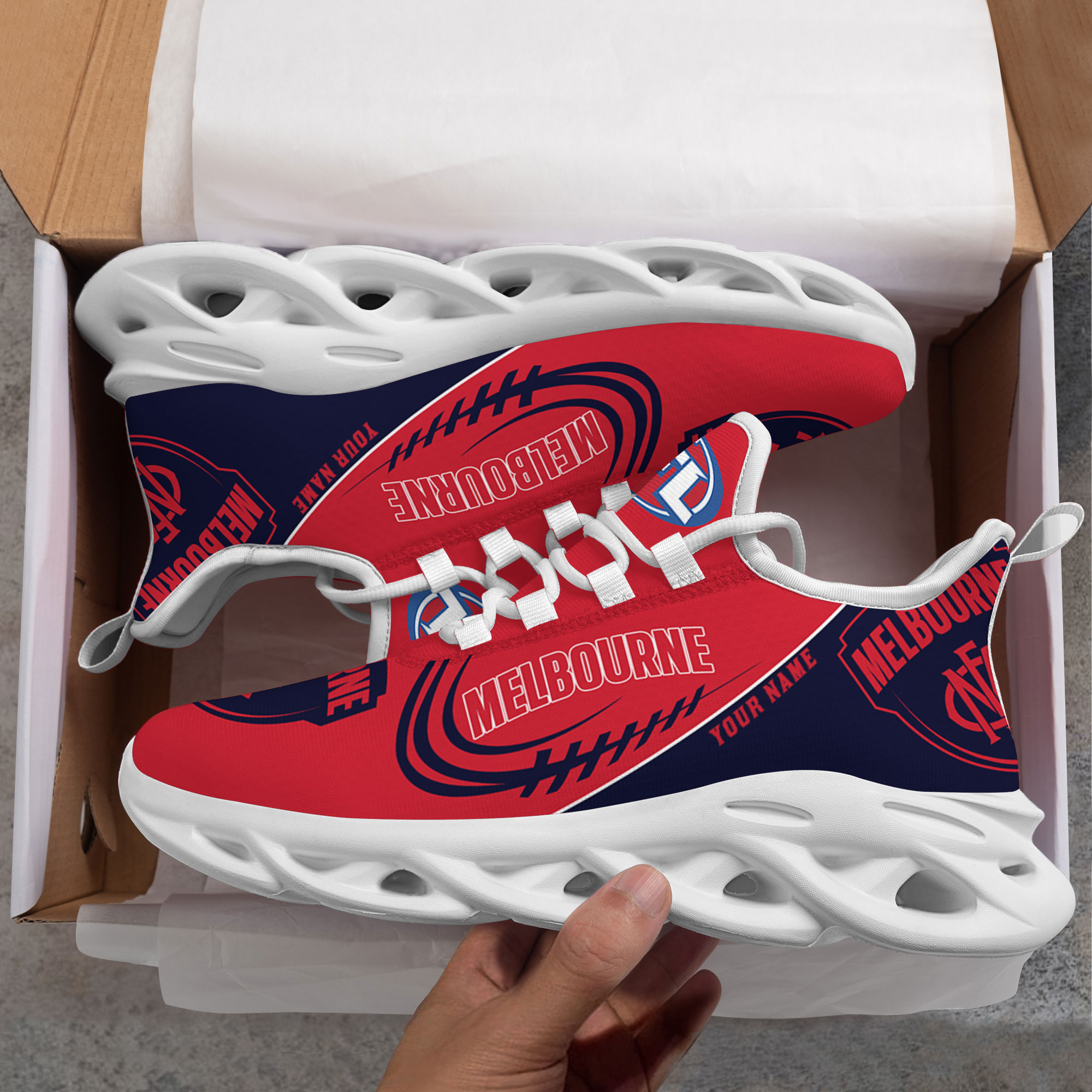 Custom Name Melbourne Demons PERSONALIZED MAX SOUL SHOES DS006 - Famjoys Custom Name Melbourne Demons PERSONALIZED MAX SOUL SHOES DS006 - Famjoys