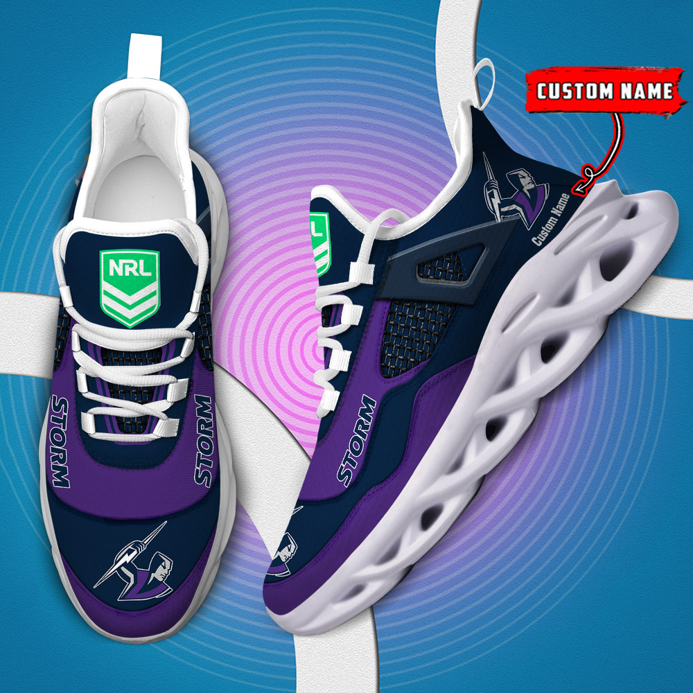 Custom Name Melbourne Storm NRL MAX SOUL SHOES DS001 - Famjoys Custom Name Melbourne Storm NRL MAX SOUL SHOES DS001 - Famjoys