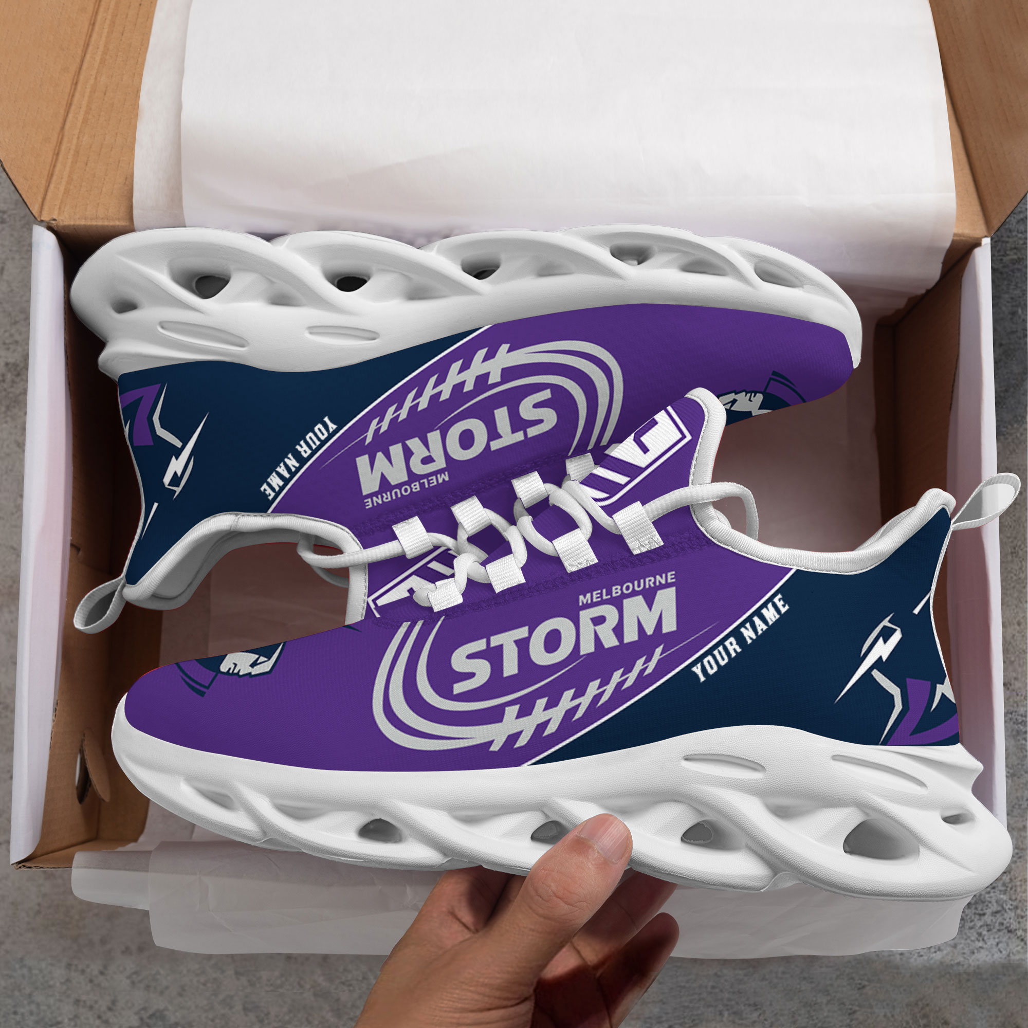 Custom Name Melbourne Storm PERSONALIZED MAX SOUL SHOES DS006 - Famjoys Custom Name Melbourne Storm PERSONALIZED MAX SOUL SHOES DS006 - Famjoys