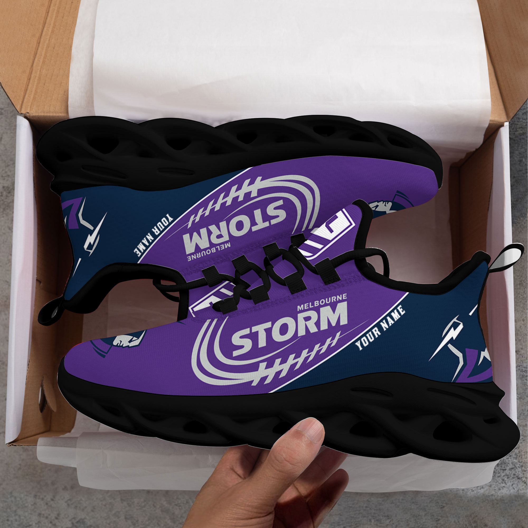 Custom Name Melbourne Storm PERSONALIZED MAX SOUL SHOES DS006 - Famjoys Custom Name Melbourne Storm PERSONALIZED MAX SOUL SHOES DS006 - Famjoys