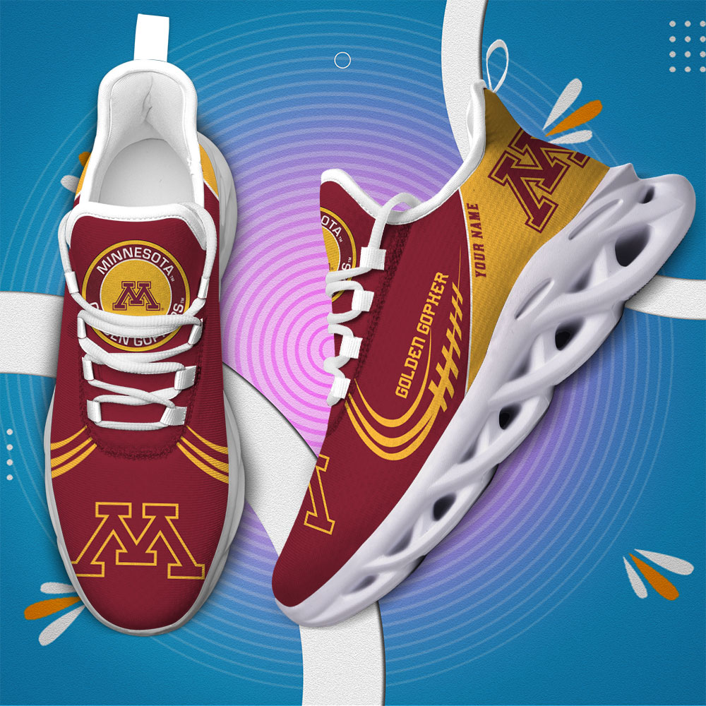 Custom Name Minnesota Golden Gophers PERSONALIZED MAX SOUL SHOES DS006 - Famjoys Custom Name Minnesota Golden Gophers PERSONALIZED MAX SOUL SHOES DS006 - Famjoys
