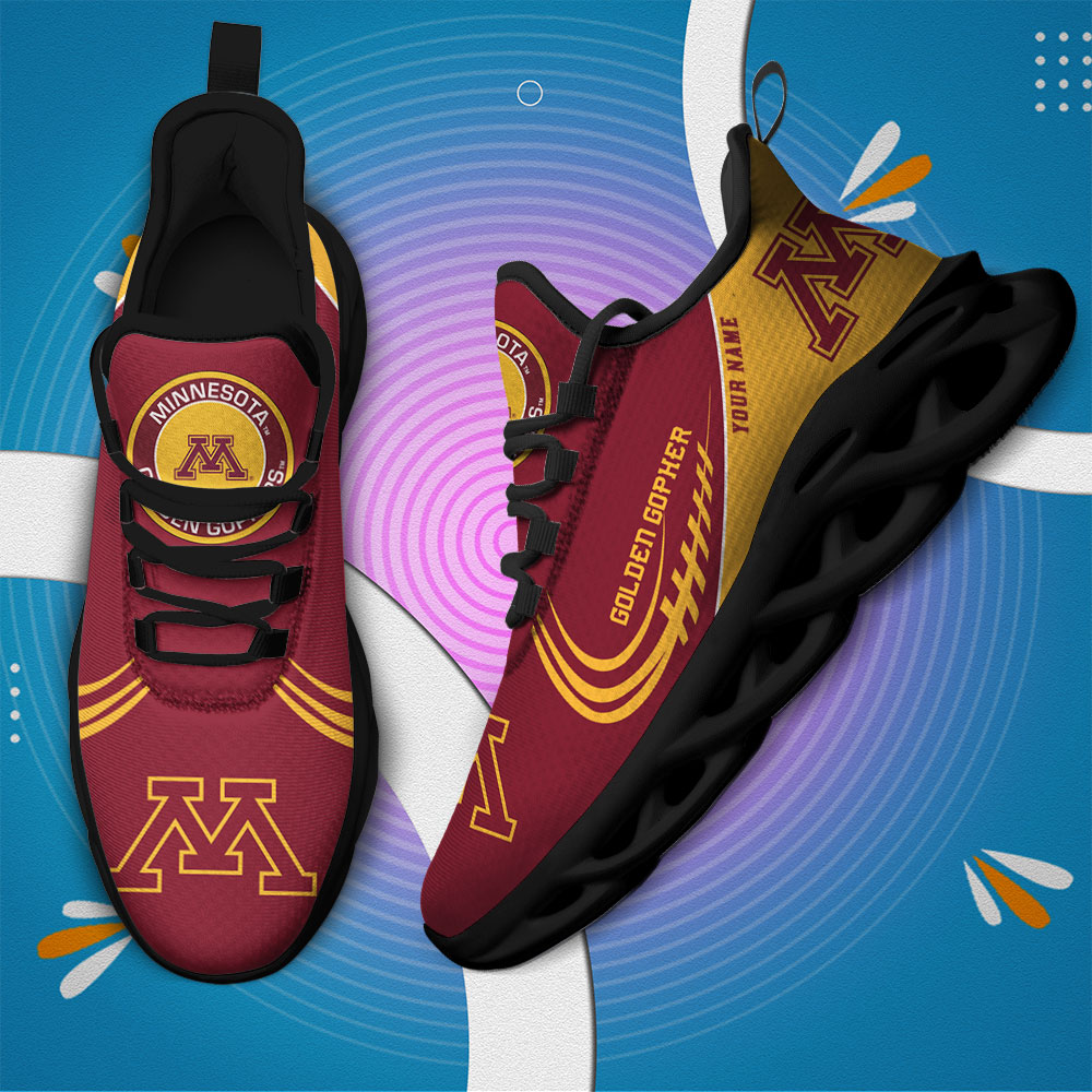Custom Name Minnesota Golden Gophers PERSONALIZED MAX SOUL SHOES DS006 - Famjoys Custom Name Minnesota Golden Gophers PERSONALIZED MAX SOUL SHOES DS006 - Famjoys