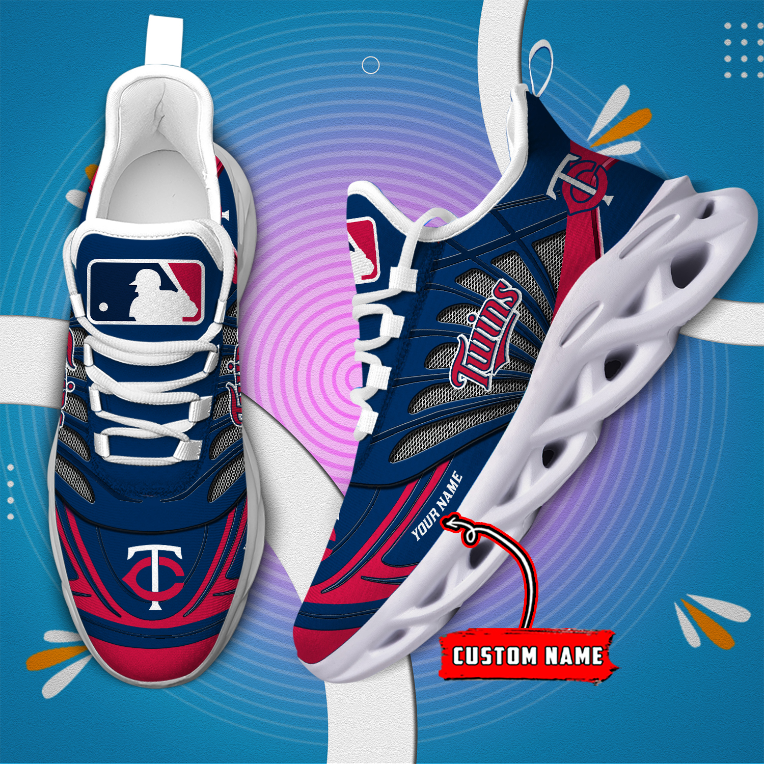 Custom Name Minnesota Twins PERSONALIZED MAX SOUL SHOES DS005 - Famjoys Custom Name Minnesota Twins PERSONALIZED MAX SOUL SHOES DS005 - Famjoys
