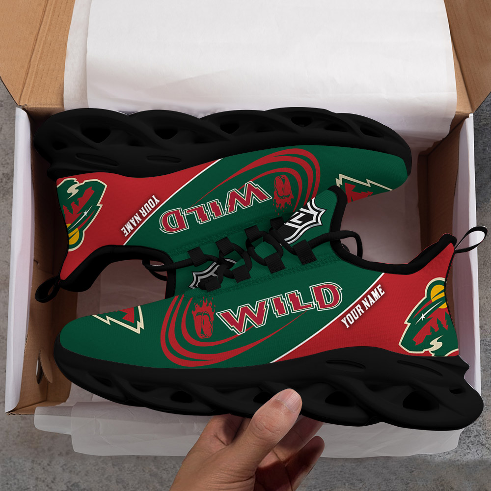 Custom Name Minnesota Wild PERSONALIZED MAX SOUL SHOES DS006 - Famjoys Custom Name Minnesota Wild PERSONALIZED MAX SOUL SHOES DS006 - Famjoys
