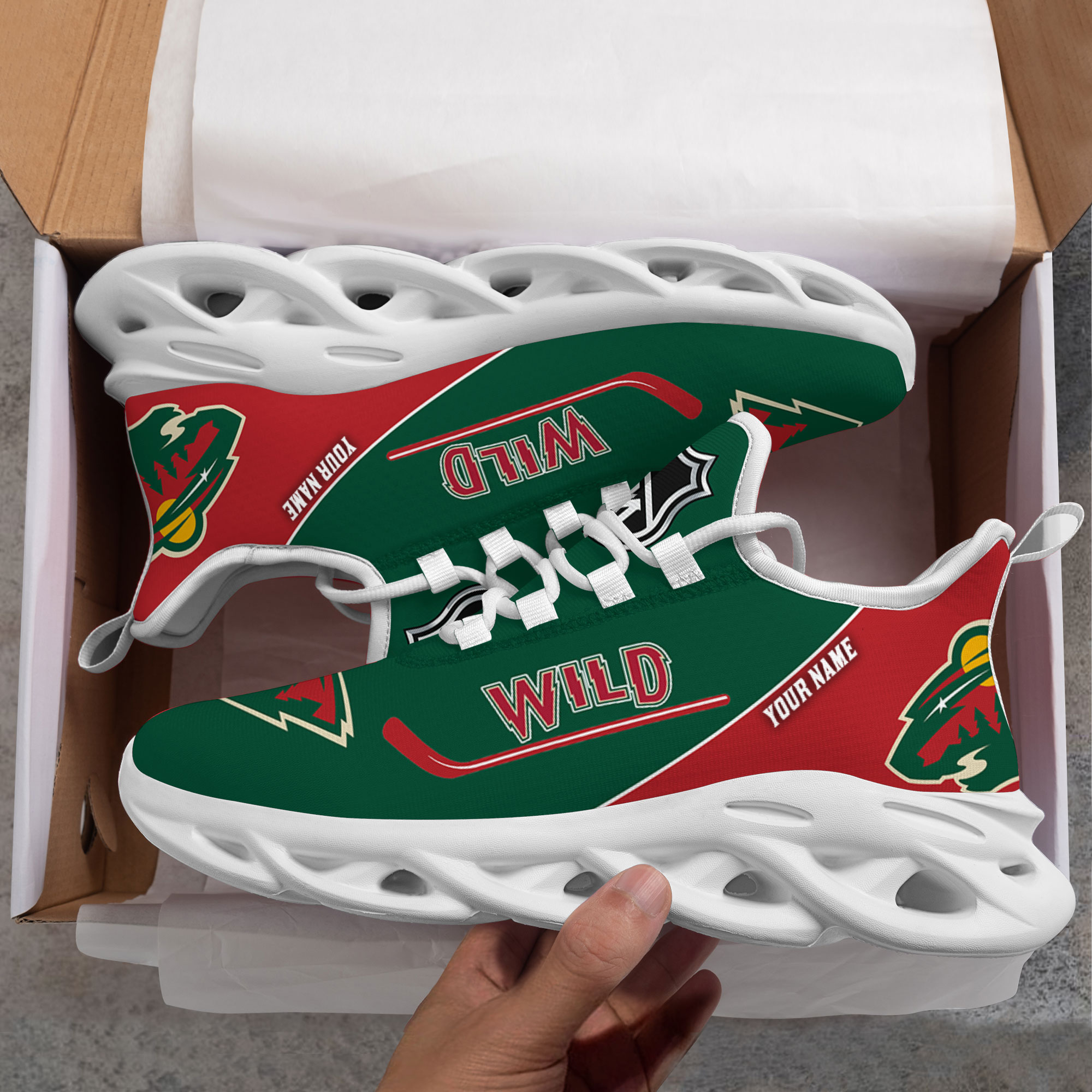 Custom Name Minnesota Wild PERSONALIZED MAX SOUL SHOES DS006 NEW 2022 M1 - Famjoys Custom Name Minnesota Wild PERSONALIZED MAX SOUL SHOES DS006 NEW 2022 M1 - Famjoys