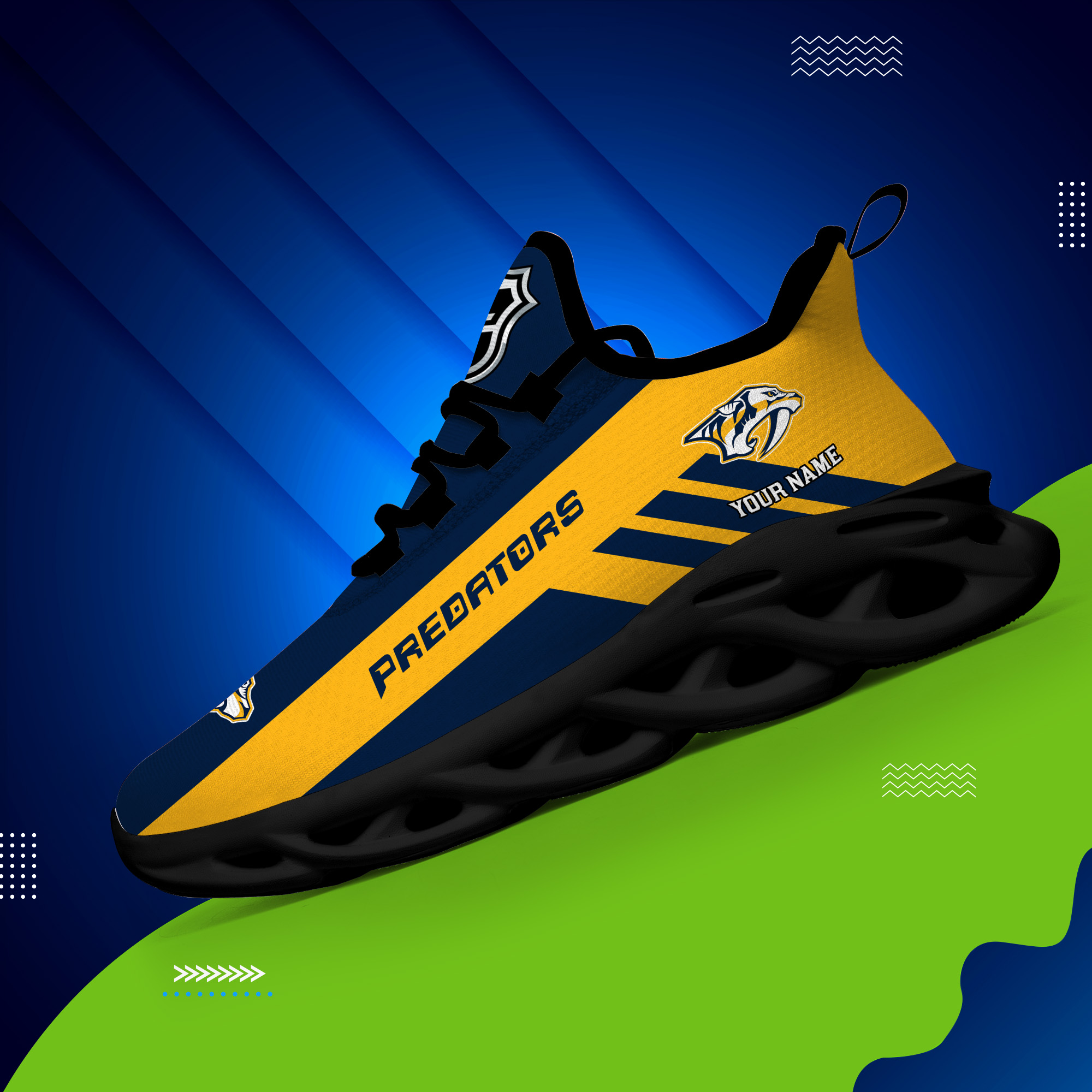 Custom Name Nashville Predators PERSONALIZED MAX SOUL SHOES DS004 - Famjoys Custom Name Nashville Predators PERSONALIZED MAX SOUL SHOES DS004 - Famjoys
