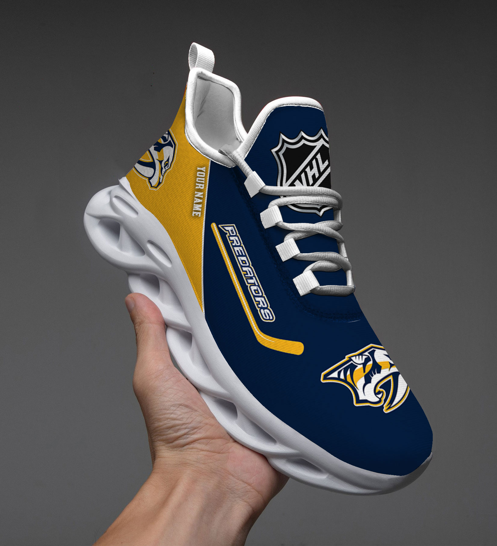 Custom Name Nashville Predators PERSONALIZED MAX SOUL SHOES DS006 NEW 2022 M1 - Famjoys Custom Name Nashville Predators PERSONALIZED MAX SOUL SHOES DS006 NEW 2022 M1 - Famjoys