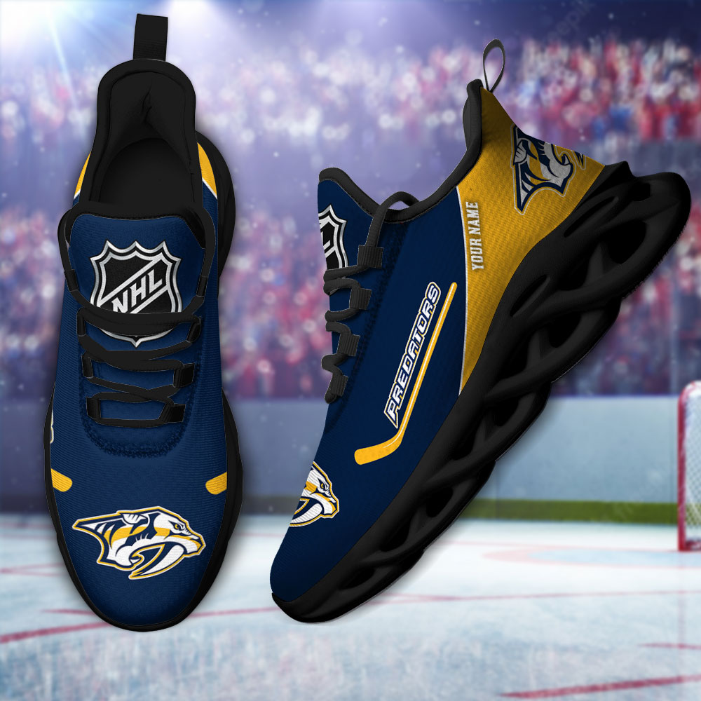 Custom Name Nashville Predators PERSONALIZED MAX SOUL SHOES DS006 NEW 2022 M1 - Famjoys Custom Name Nashville Predators PERSONALIZED MAX SOUL SHOES DS006 NEW 2022 M1 - Famjoys
