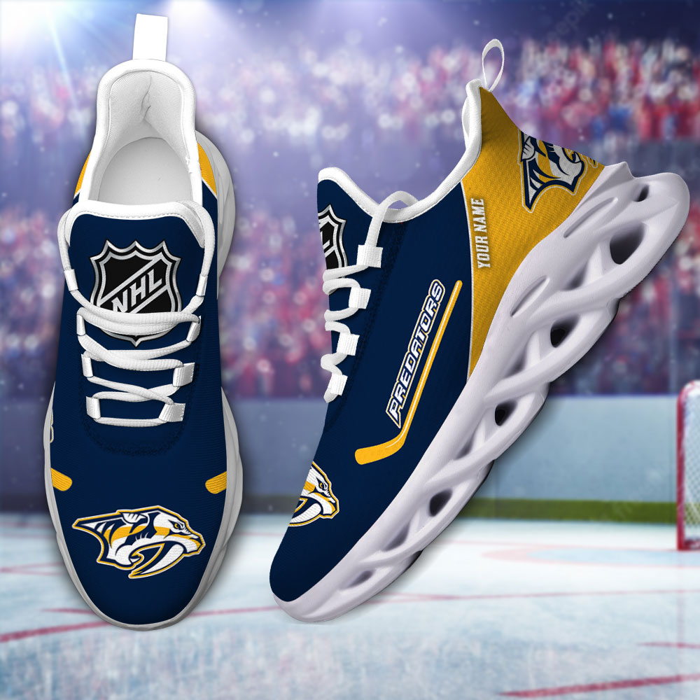 Custom Name Nashville Predators PERSONALIZED MAX SOUL SHOES DS006 NEW 2022 M1 - Famjoys Custom Name Nashville Predators PERSONALIZED MAX SOUL SHOES DS006 NEW 2022 M1 - Famjoys