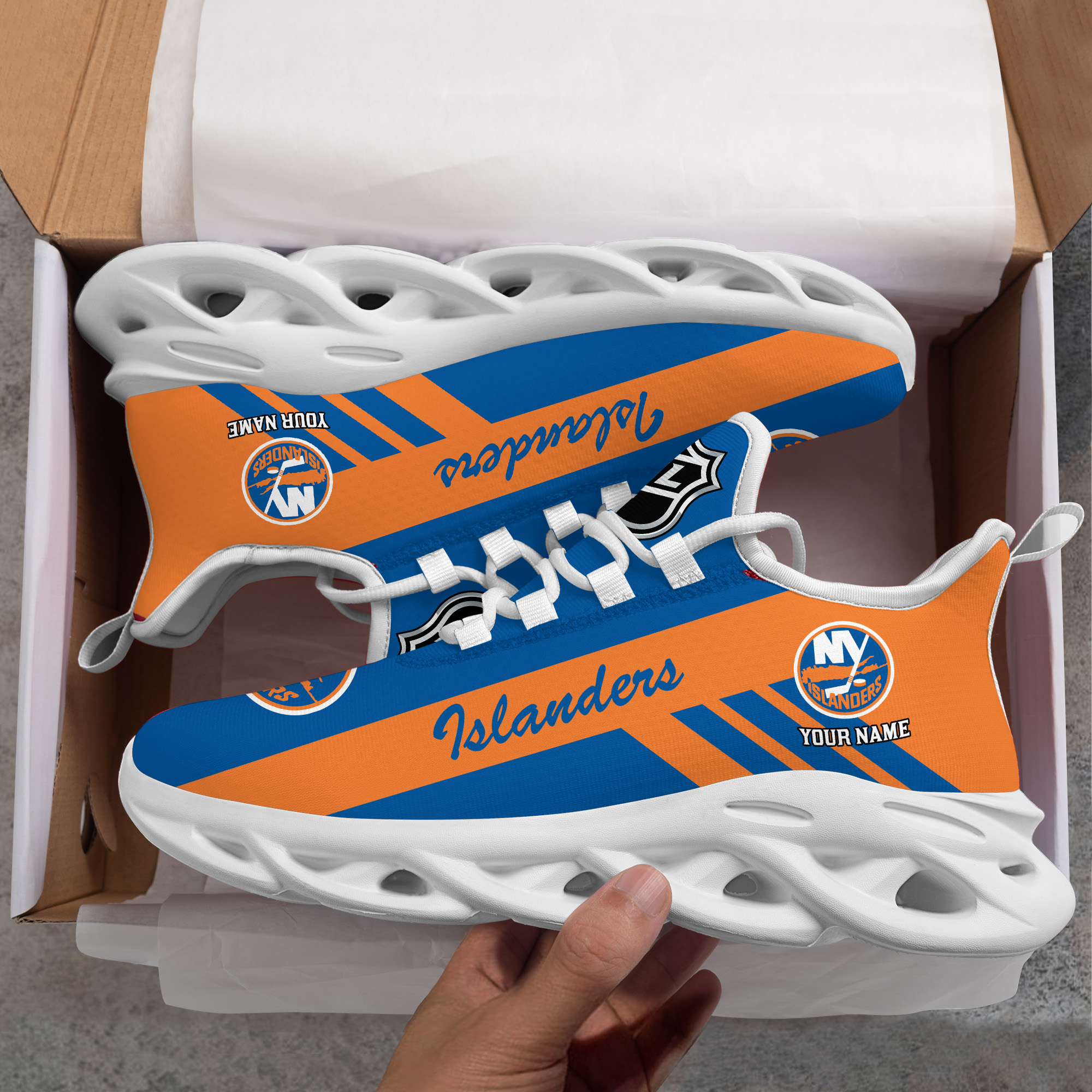 Custom Name New York Islanders PERSONALIZED MAX SOUL SHOES DS004 - Famjoys Custom Name New York Islanders PERSONALIZED MAX SOUL SHOES DS004 - Famjoys