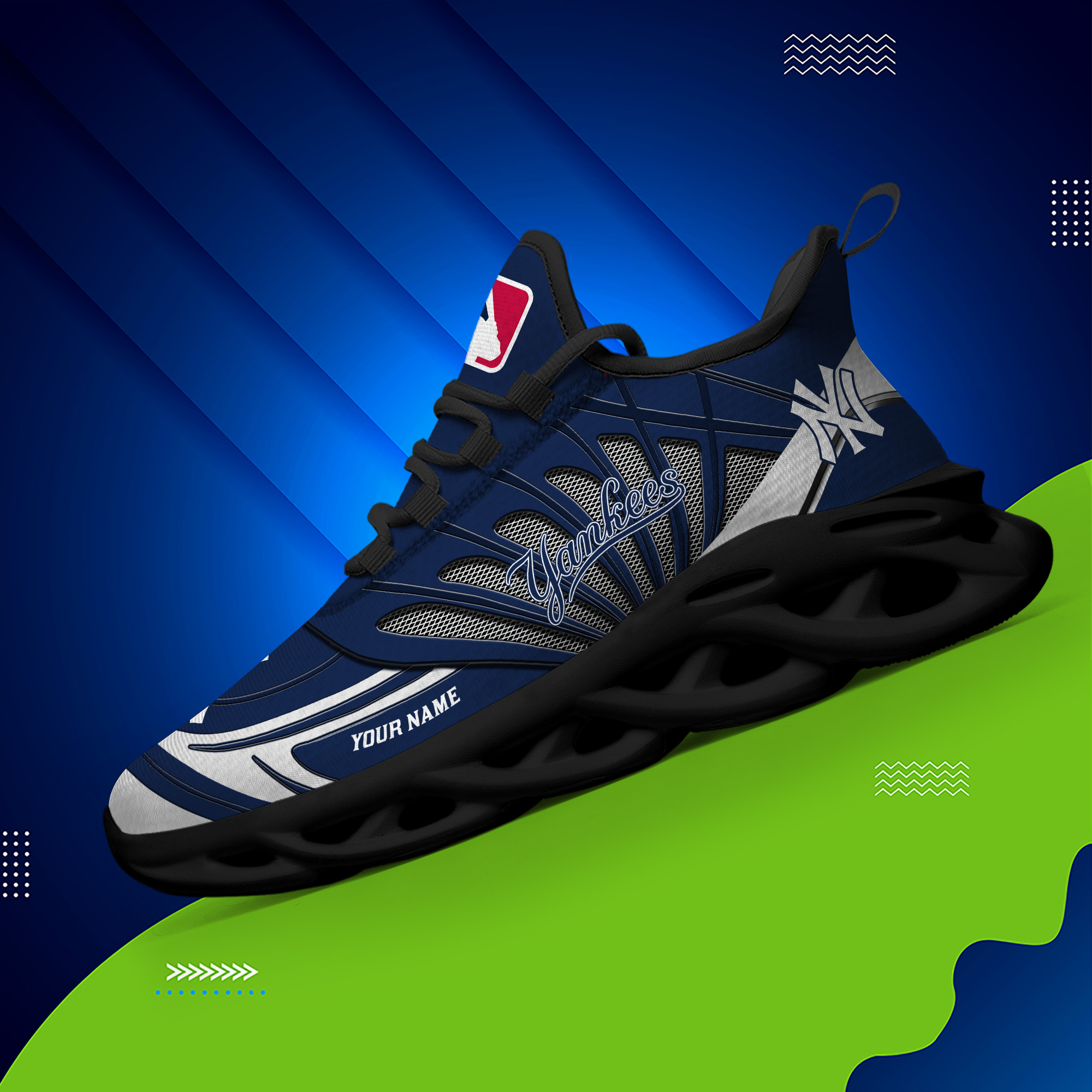 Custom Name New York Yankees PERSONALIZED MAX SOUL SHOES DS005 - Famjoys Custom Name New York Yankees PERSONALIZED MAX SOUL SHOES DS005 - Famjoys