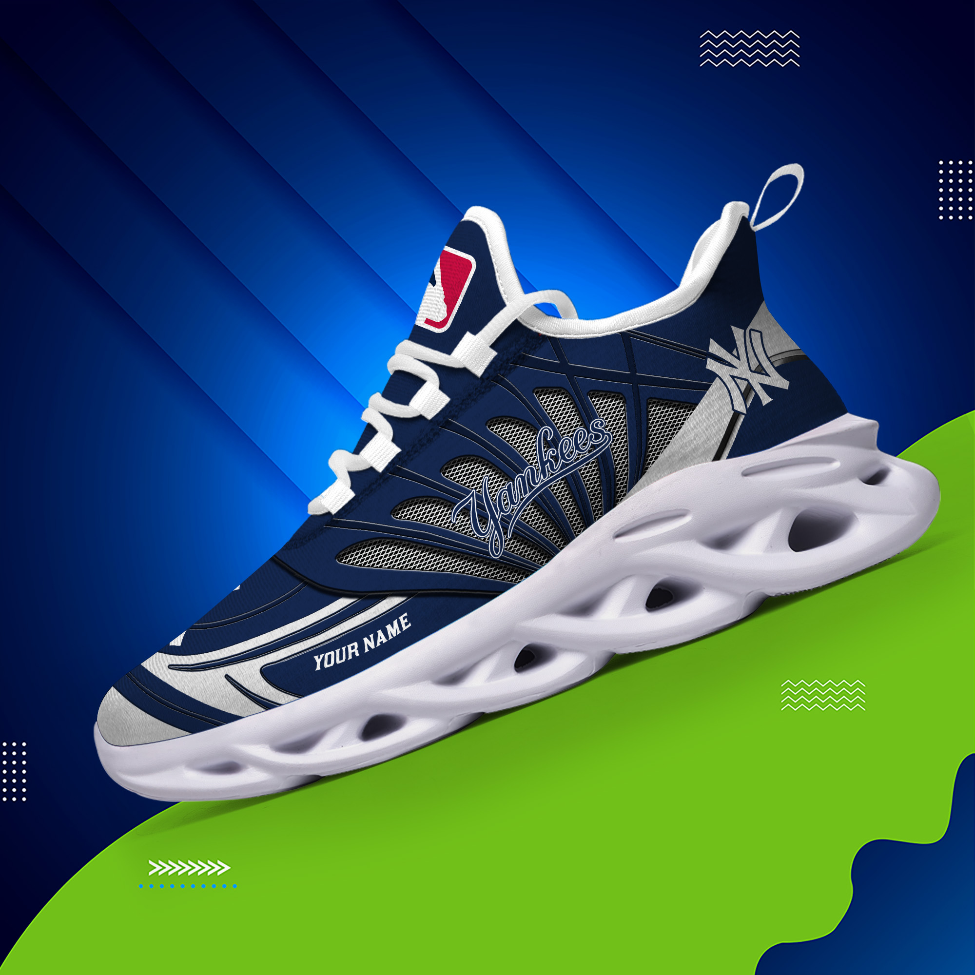 Custom Name New York Yankees PERSONALIZED MAX SOUL SHOES DS005 - Famjoys Custom Name New York Yankees PERSONALIZED MAX SOUL SHOES DS005 - Famjoys
