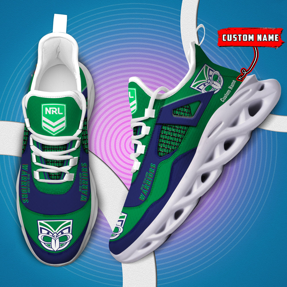 Custom Name New Zealand Warriors NRL MAX SOUL SHOES DS001 - Famjoys Custom Name New Zealand Warriors NRL MAX SOUL SHOES DS001 - Famjoys