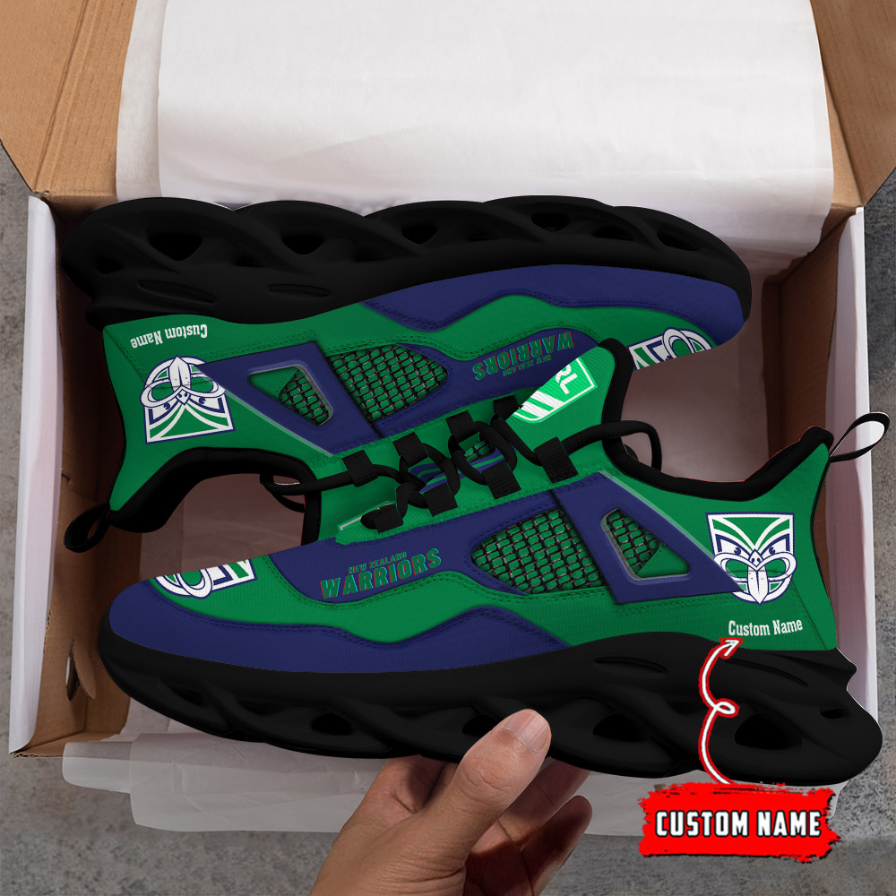 Custom Name New Zealand Warriors NRL MAX SOUL SHOES DS001 - Famjoys Custom Name New Zealand Warriors NRL MAX SOUL SHOES DS001 - Famjoys