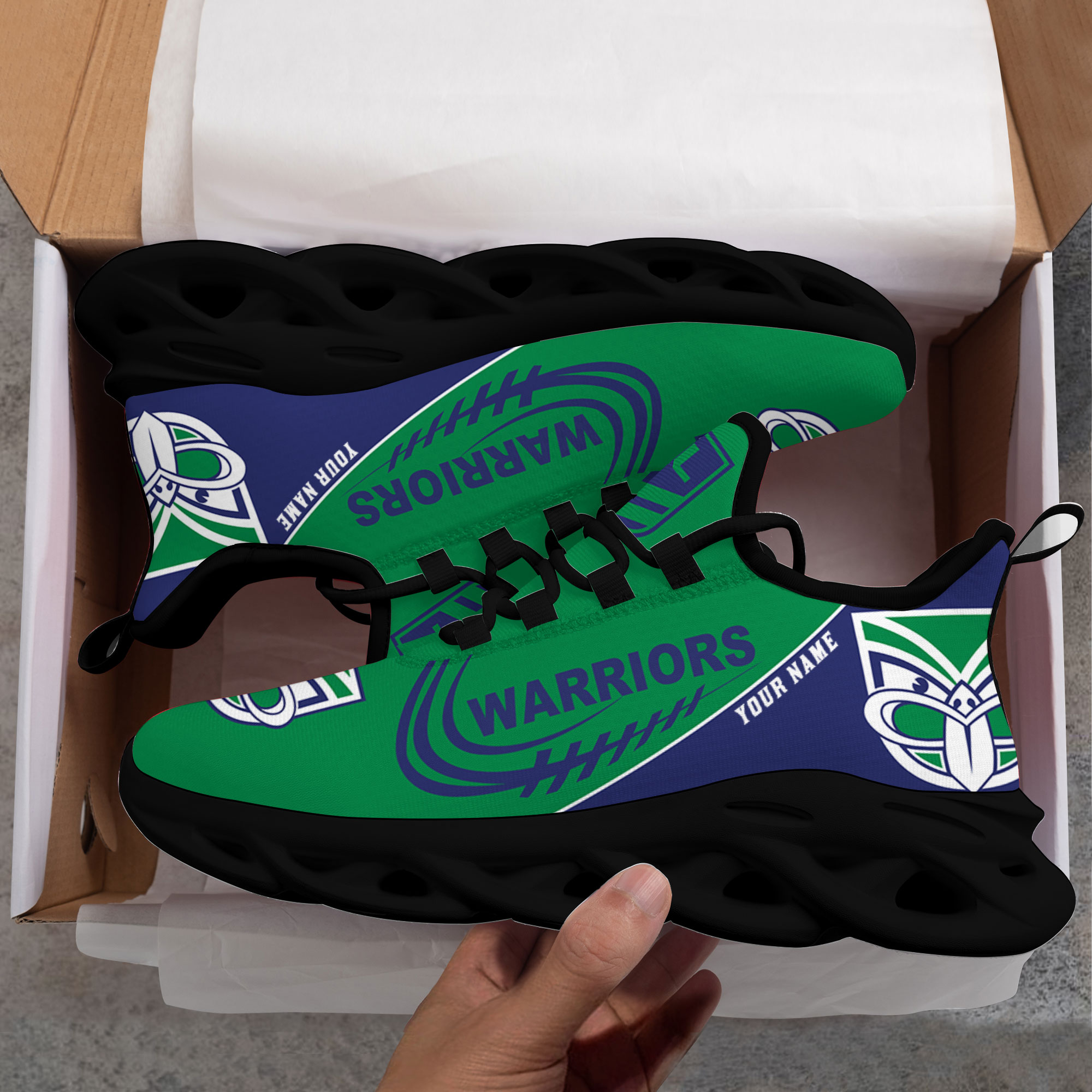 Custom Name New Zealand Warriors PERSONALIZED MAX SOUL SHOES DS006 - Famjoys Custom Name New Zealand Warriors PERSONALIZED MAX SOUL SHOES DS006 - Famjoys