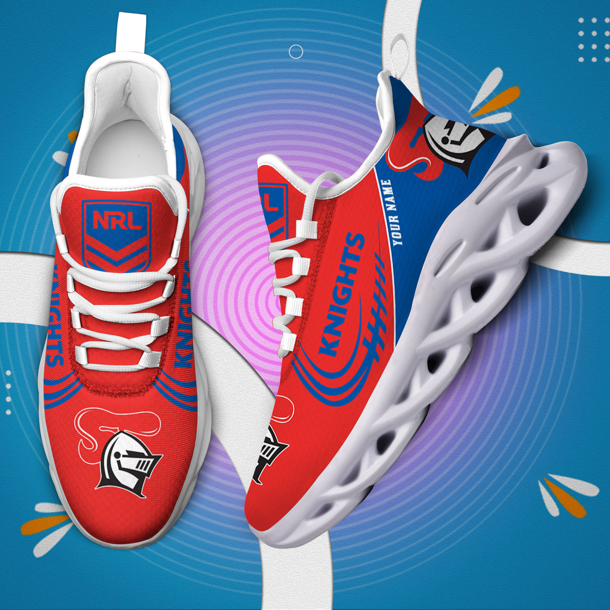 Custom Name Newcastle Knights PERSONALIZED MAX SOUL SHOES DS006 - Famjoys Custom Name Newcastle Knights PERSONALIZED MAX SOUL SHOES DS006 - Famjoys