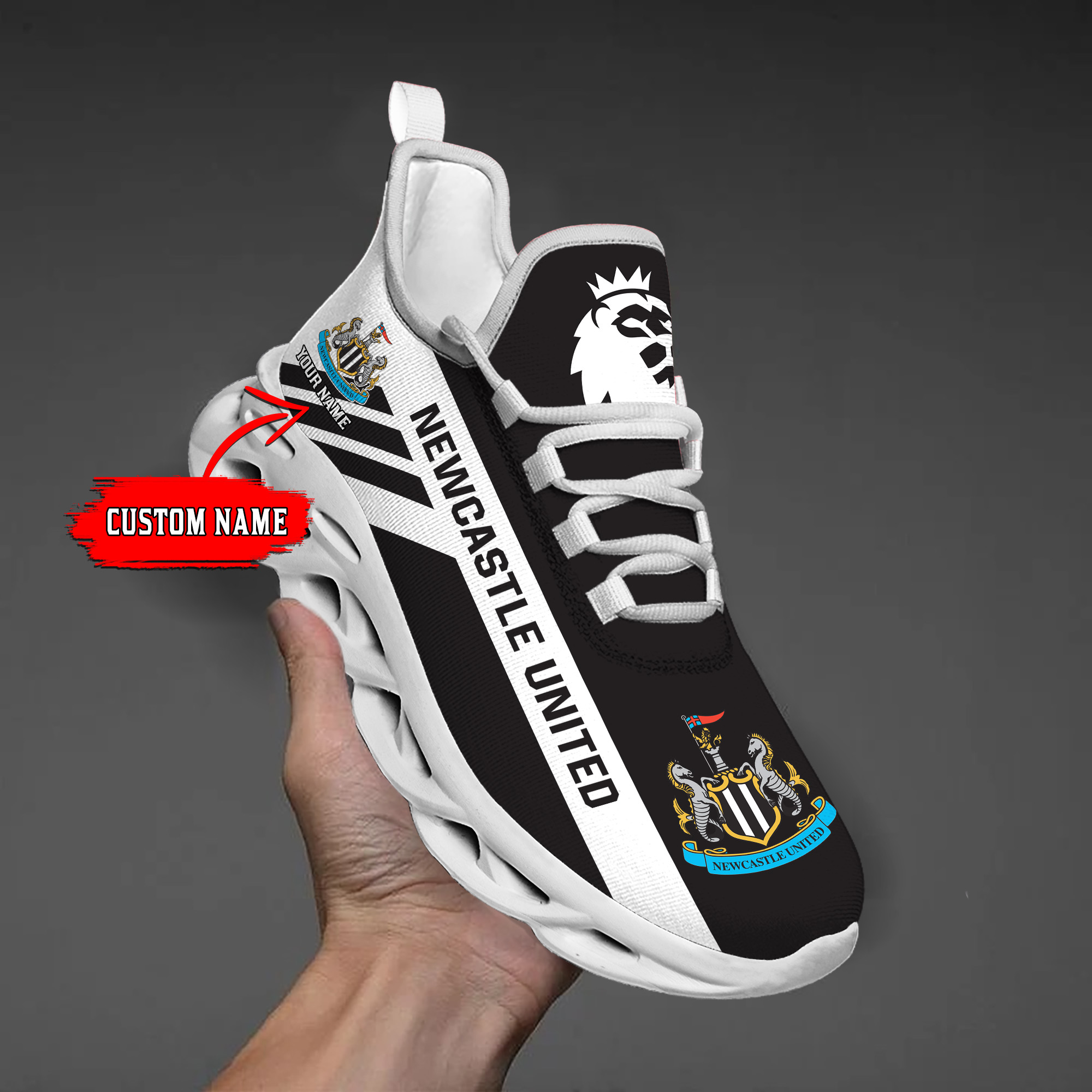 Custom Name Newcastle United PERSONALIZED MAX SOUL SHOES DS006 EPL - Famjoys Custom Name Newcastle United PERSONALIZED MAX SOUL SHOES DS006 EPL - Famjoys