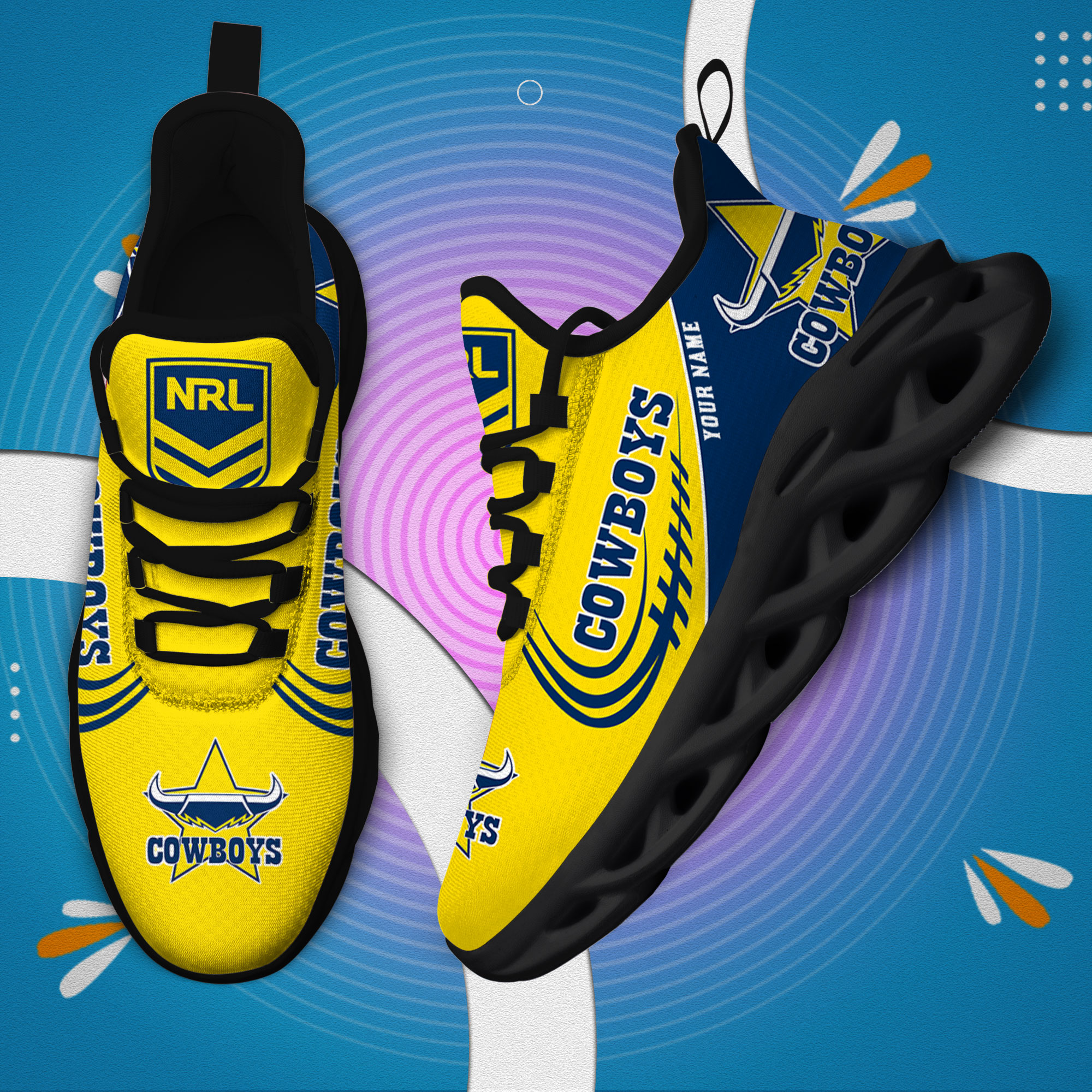 Custom Name NQ Cowboys PERSONALIZED MAX SOUL SHOES DS006 - Famjoys Custom Name NQ Cowboys PERSONALIZED MAX SOUL SHOES DS006 - Famjoys