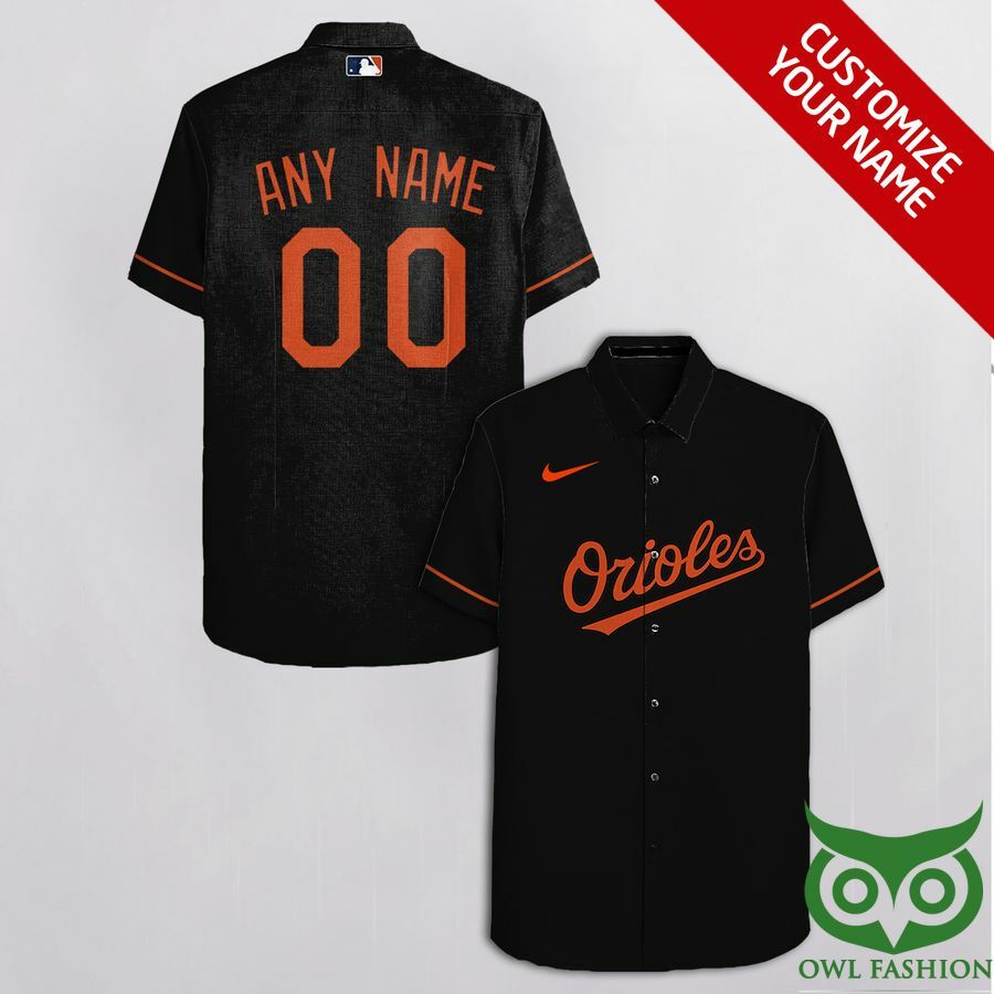 Custom Name Number Baltimore Orioles Black Orange Words Hawaiian Shirt - Famjoys Custom Name Number Baltimore Orioles Black Orange Words Hawaiian Shirt - Famjoys