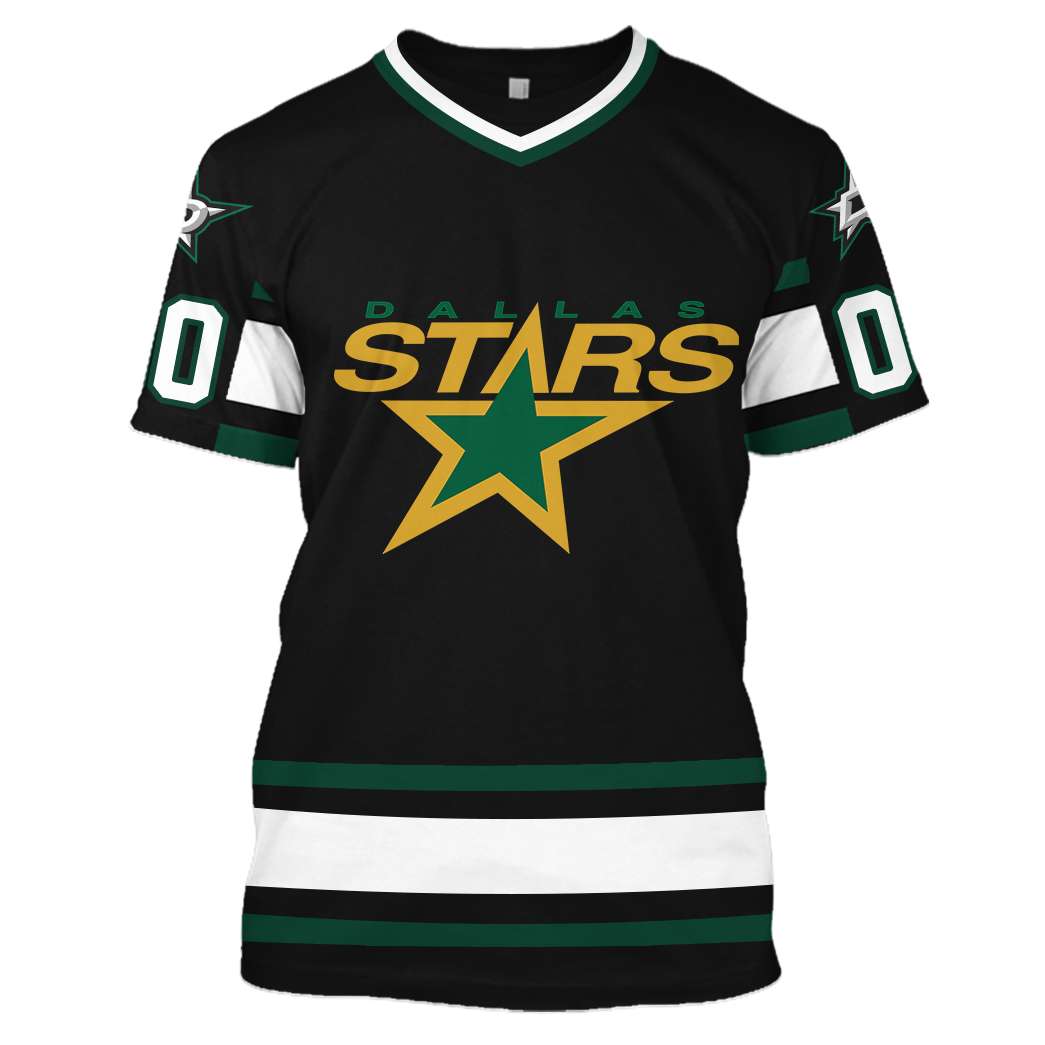 Custom Name Number Reverse Retro Dallas Stars Shirt Hoodie 3D - Famjoys Custom Name Number Reverse Retro Dallas Stars Shirt Hoodie 3D - Famjoys