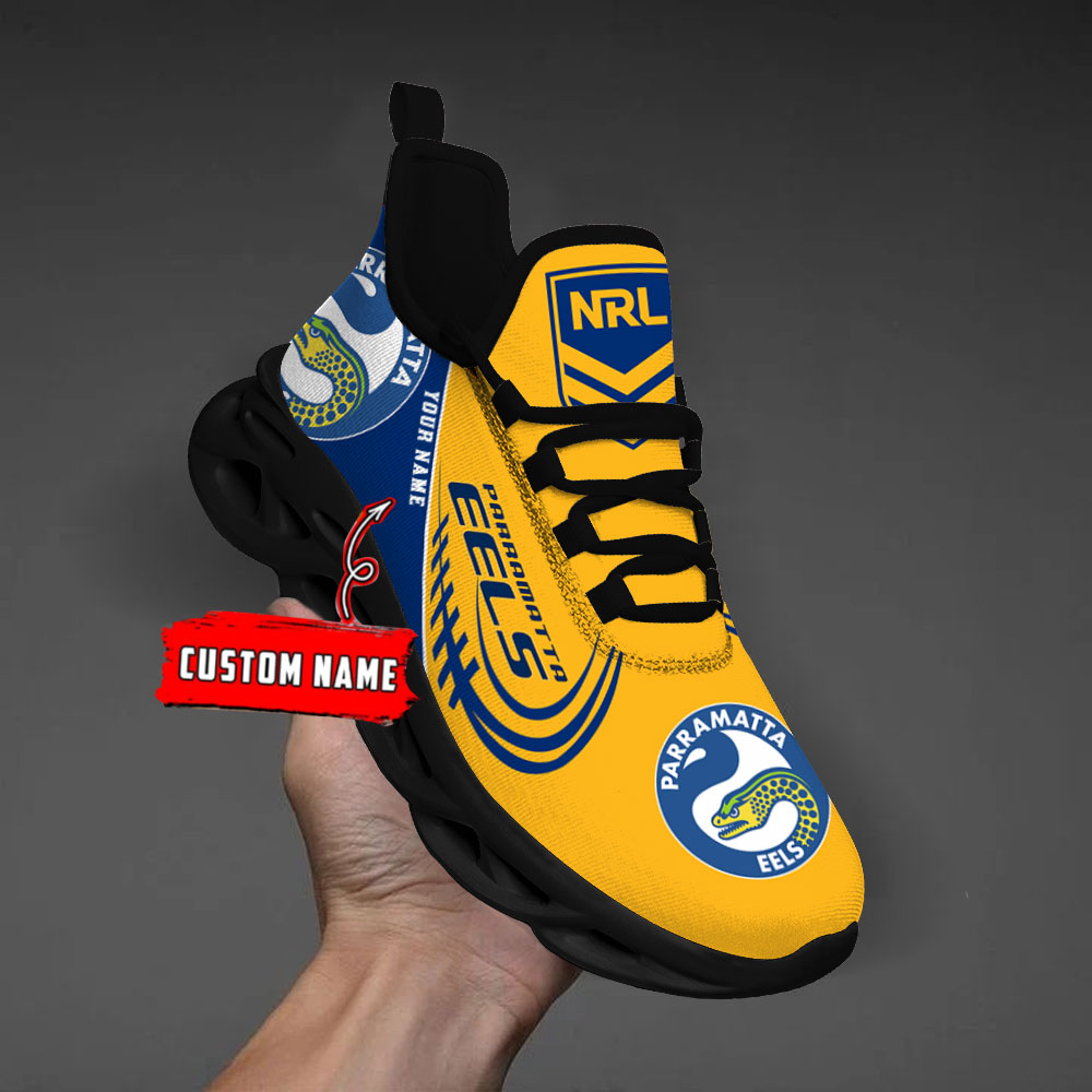 Custom Name Parramatta Eels PERSONALIZED MAX SOUL SHOES DS006 - Famjoys Custom Name Parramatta Eels PERSONALIZED MAX SOUL SHOES DS006 - Famjoys