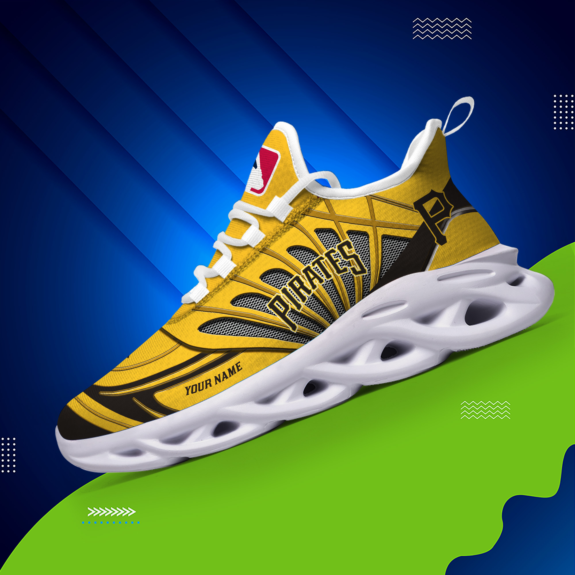 Custom Name Pittsburgh Pirates PERSONALIZED MAX SOUL SHOES DS005 - Famjoys Custom Name Pittsburgh Pirates PERSONALIZED MAX SOUL SHOES DS005 - Famjoys