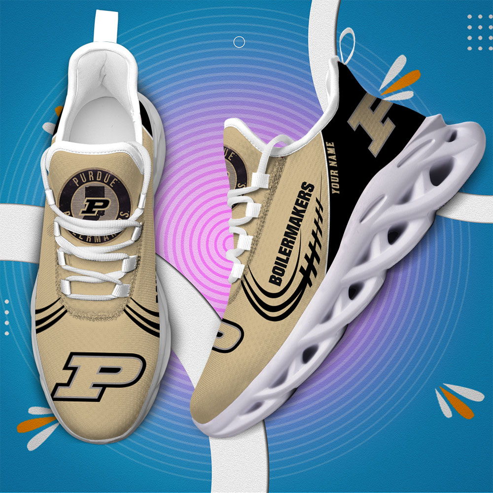 Custom Name Purdue Boilermakers PERSONALIZED MAX SOUL SHOES DS006 - Famjoys Custom Name Purdue Boilermakers PERSONALIZED MAX SOUL SHOES DS006 - Famjoys